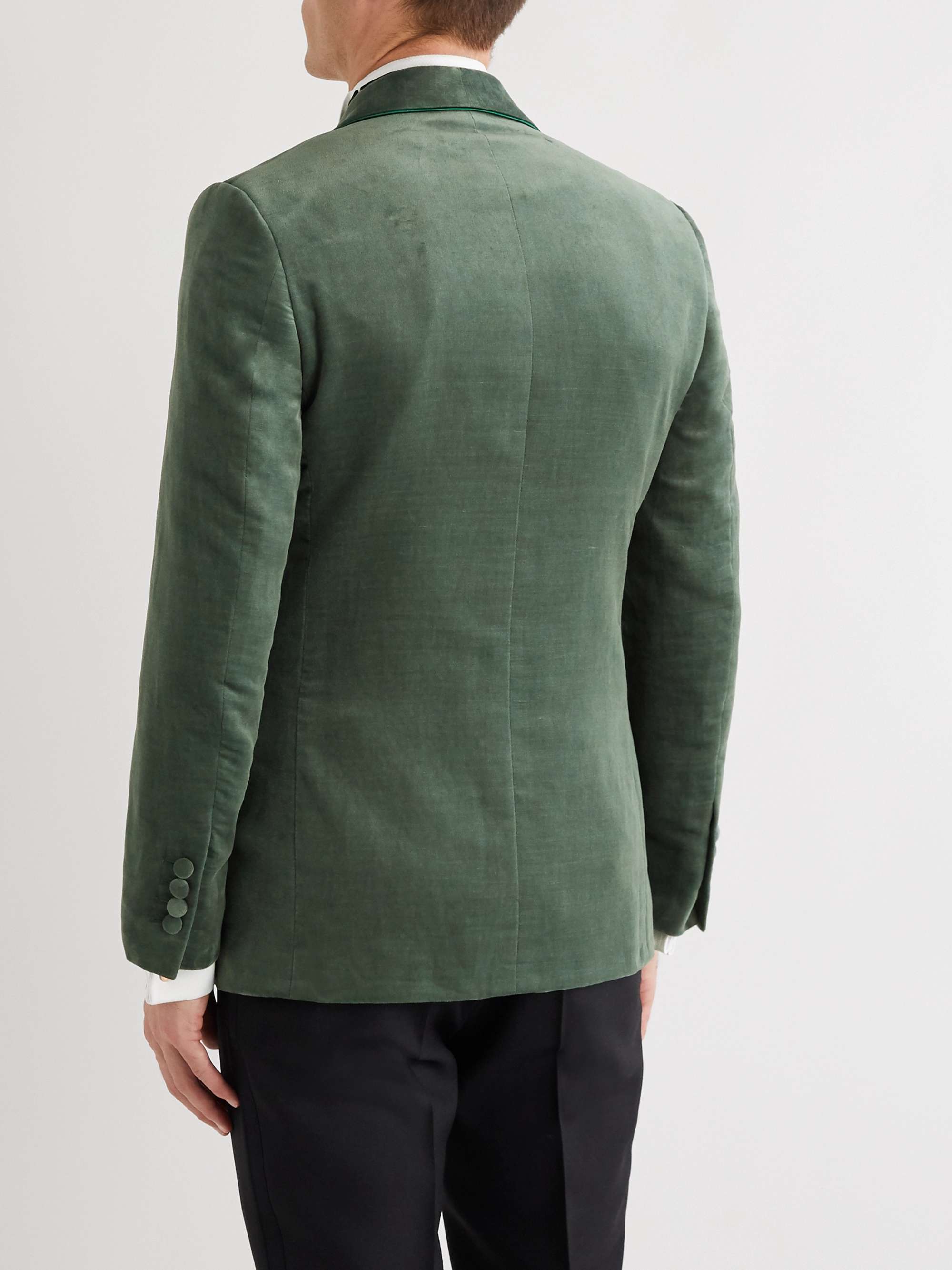 KINGSMAN Slim-Fit Cotton and Linen-Blend Velvet Tuxedo Jacket