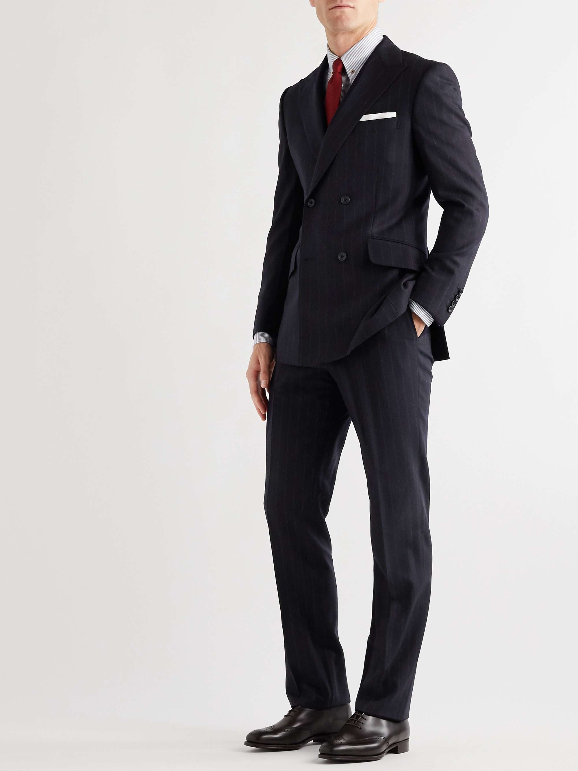 KINGSMAN Oxford Slim-Fit Pinstripe Wool Suit Trousers