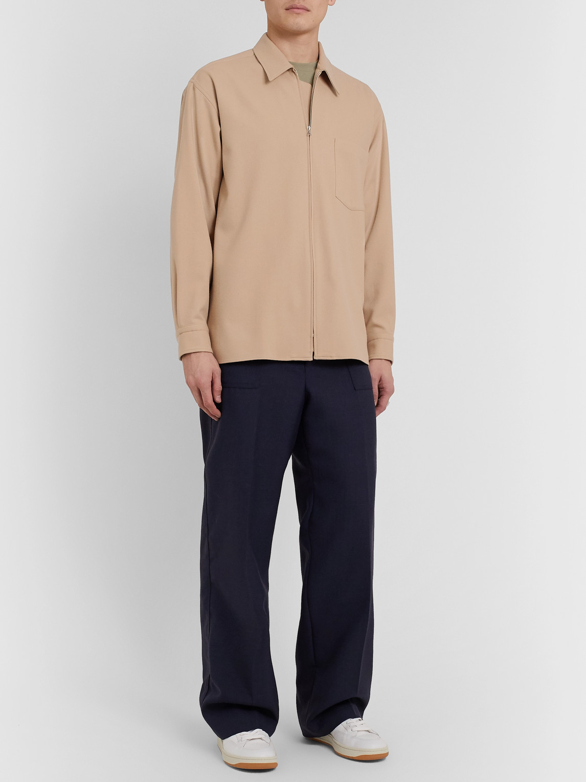 Auralee Wool-flannel Shirt Jacket In Neutrals | ModeSens
