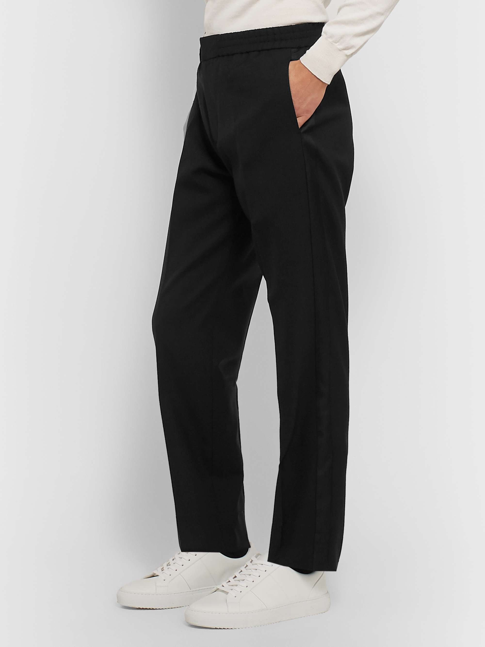 MR P. Slim-Fit Grosgrain-Trimmed Wool Drawstring Tuxedo Trousers