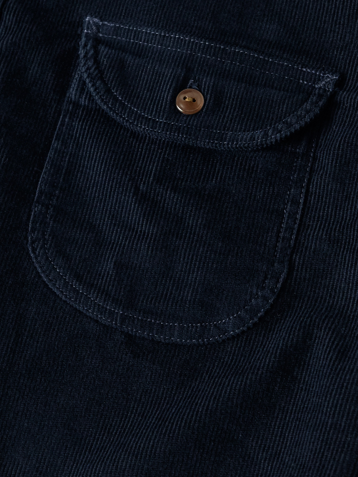 Shop Jcrew Stretch Cotton-corduroy Overshirt In Blue