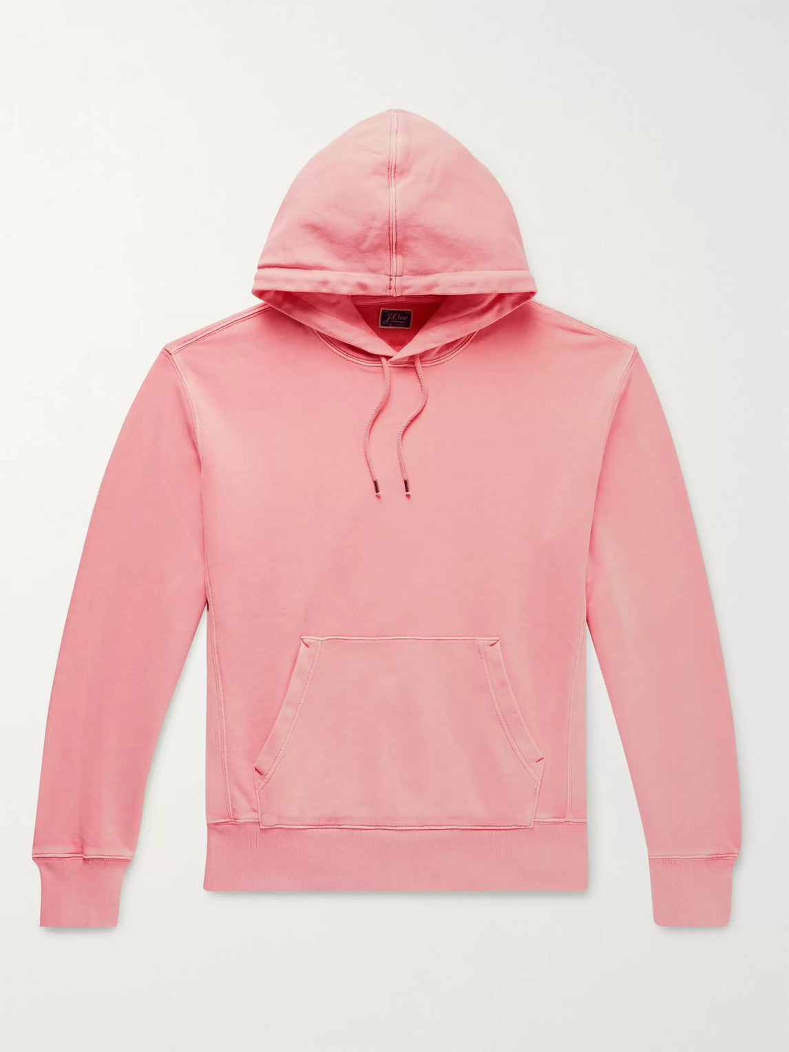 Jcrew Garment-dyed Loopback Cotton-jersey Hoodie In Pink