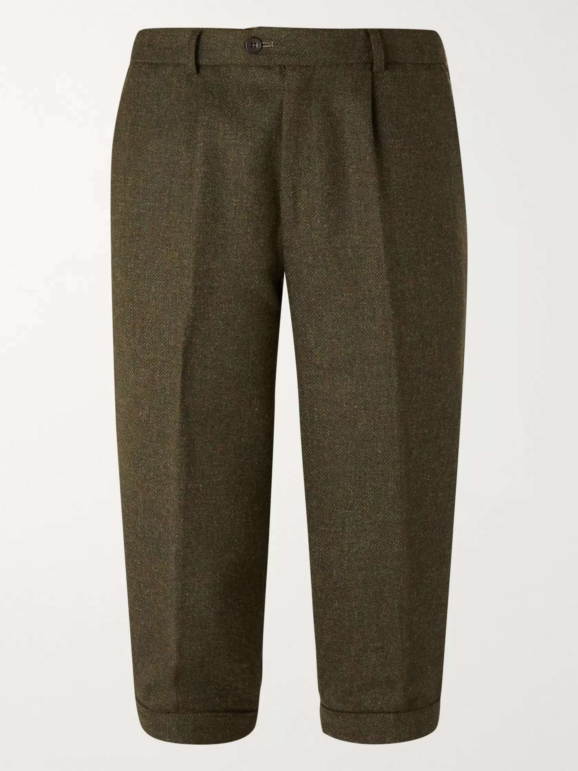 KINGSMAN Oxford Cropped Tapered Wool-Tweed Suit Trousers