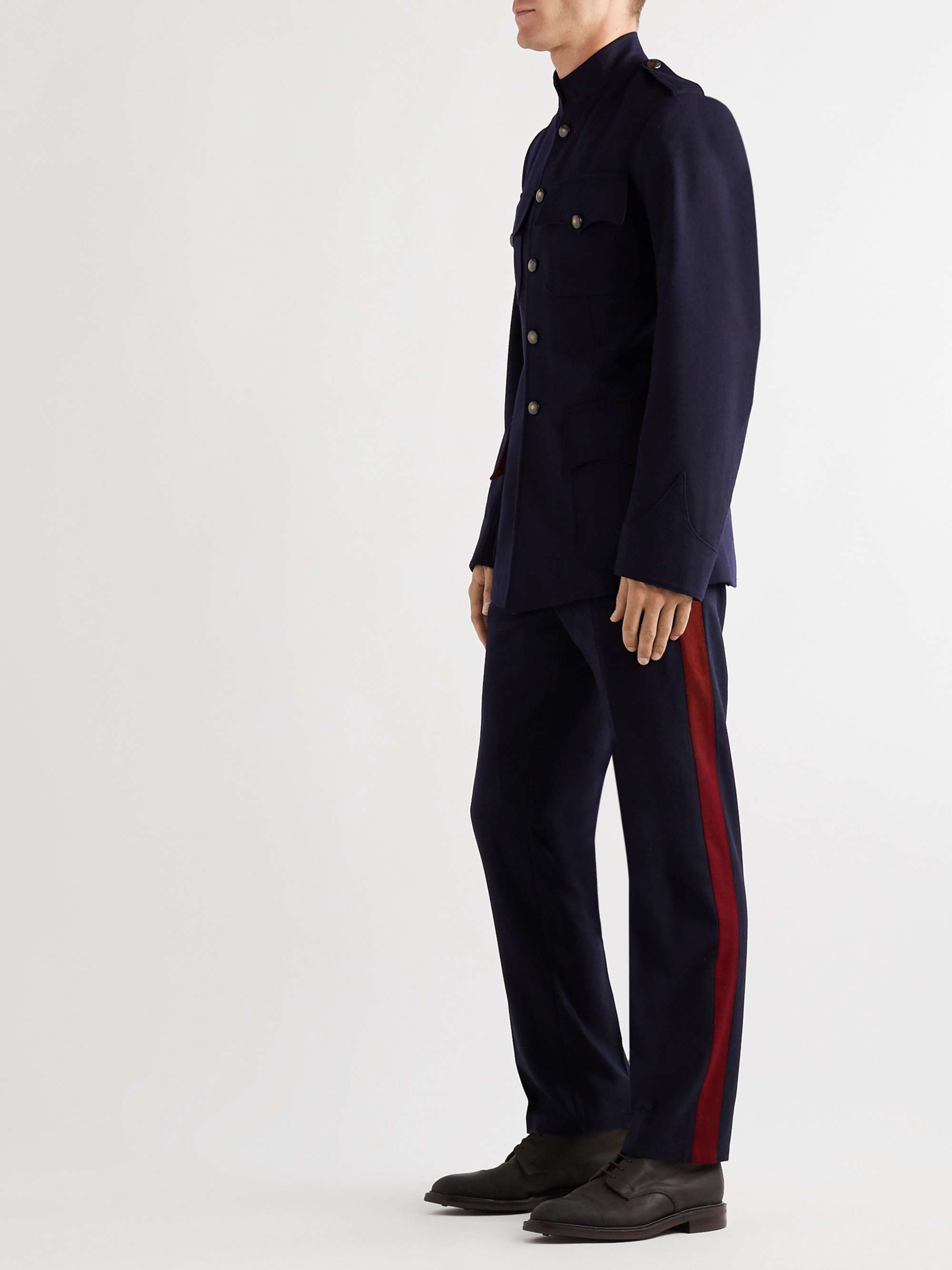 KINGSMAN Conrad Slim-Fit Striped Wool Trousers