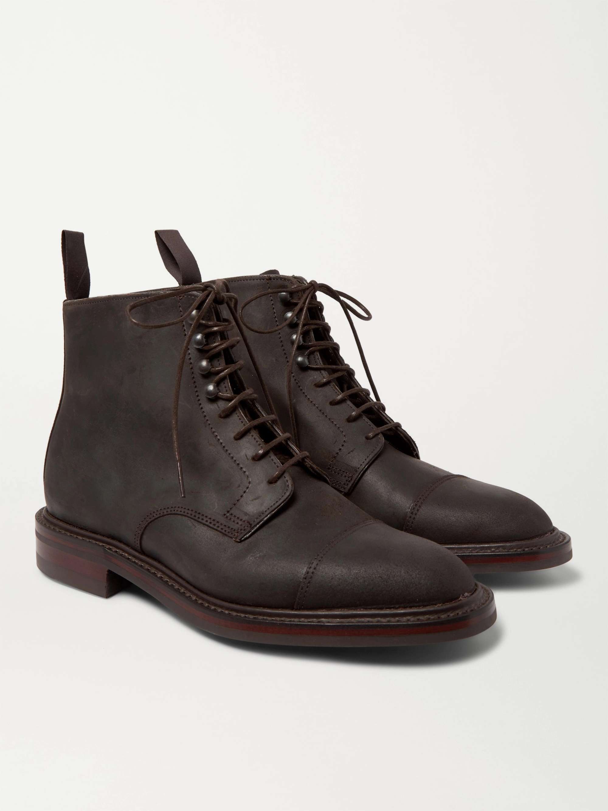 KINGSMAN + George Cleverley Taron Cap-Toe Roughout Leather Boots