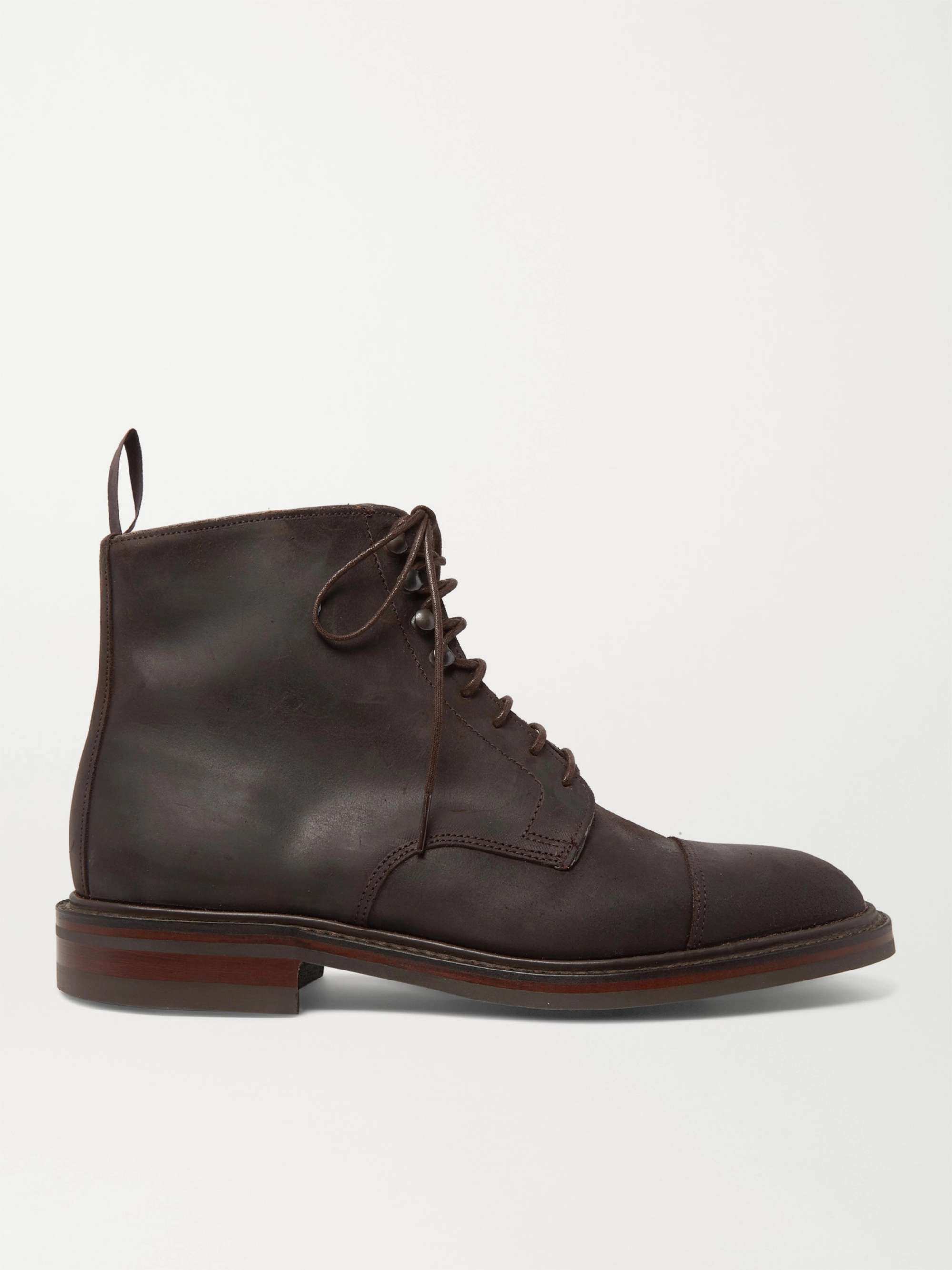 KINGSMAN + George Cleverley Taron Cap-Toe Roughout Leather Boots