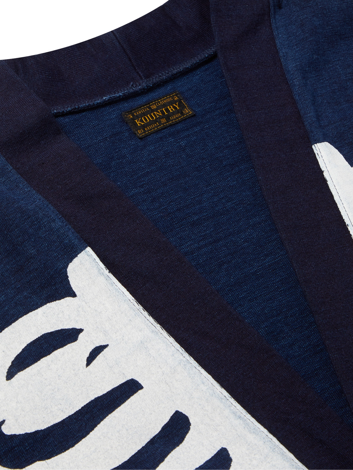 Shop Kapital Kakashi Printed Cotton-jersey Cardigan In Blue