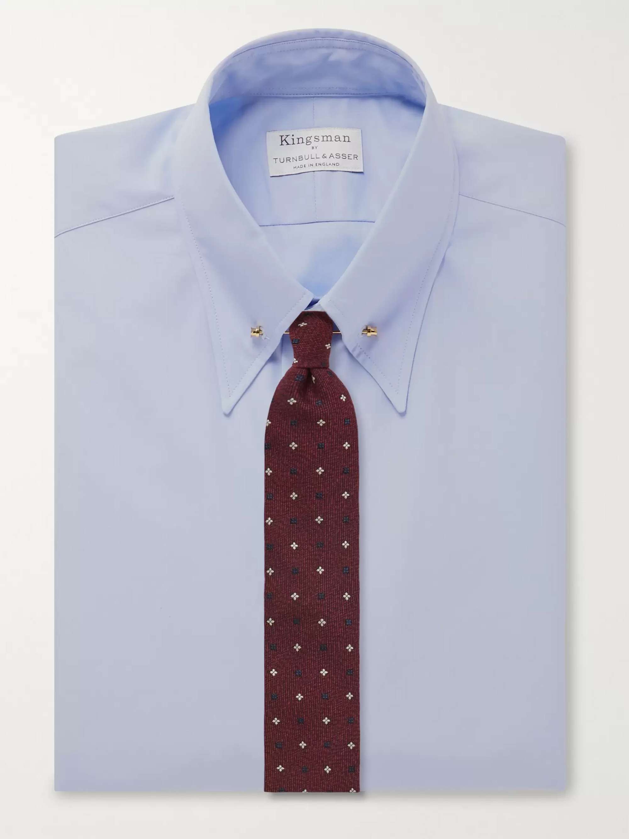 KINGSMAN + Turnbull & Asser Slim-Fit Pinned-Collar Striped Cotton Shirt