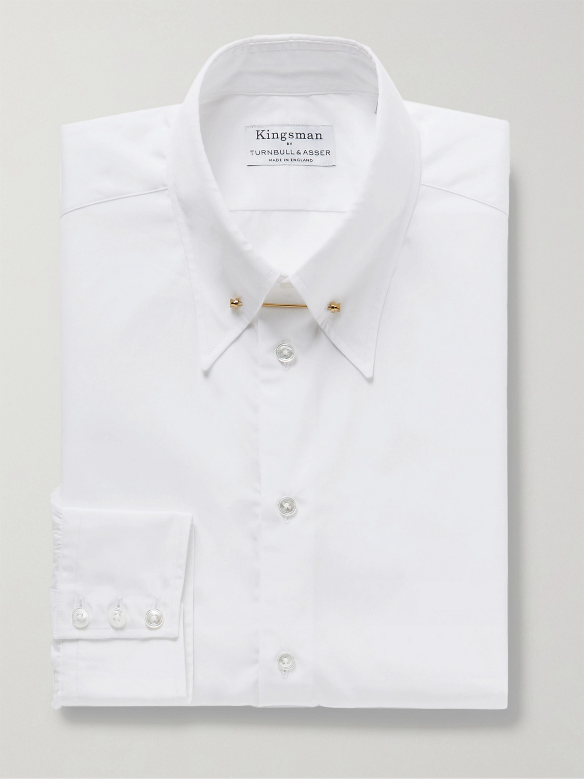 Kingsman Turnbull & Asser Slim-fit Pinned-collar Cotton Shirt In White