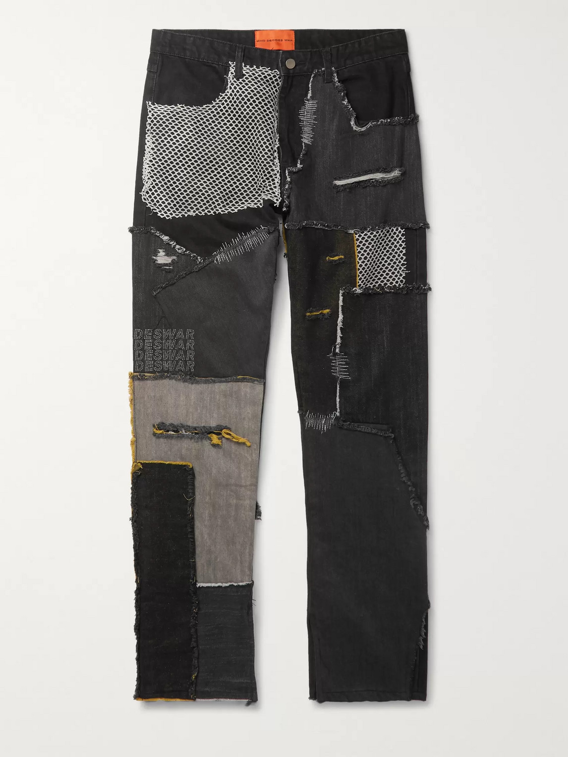 Ev Bravado Embellished Patchwork Denim Jeans In Black