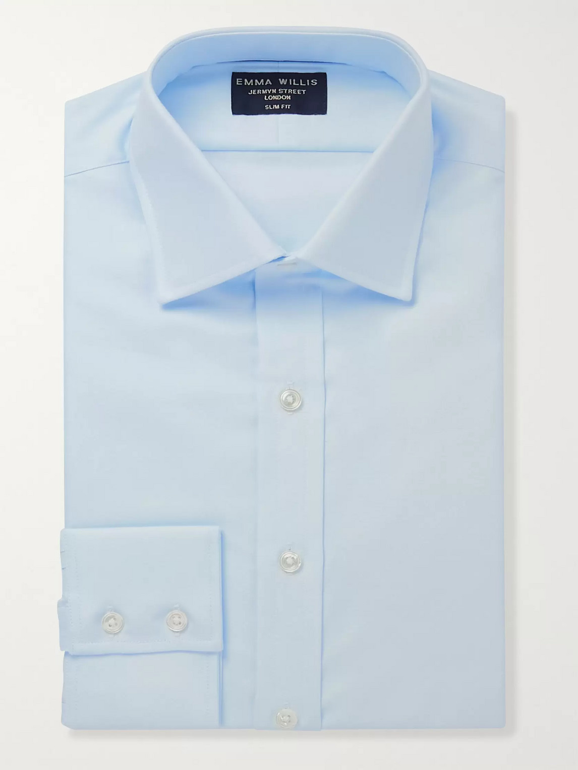 Emma Willis Light-blue Slim-fit Cotton-piqué Oxford Shirt