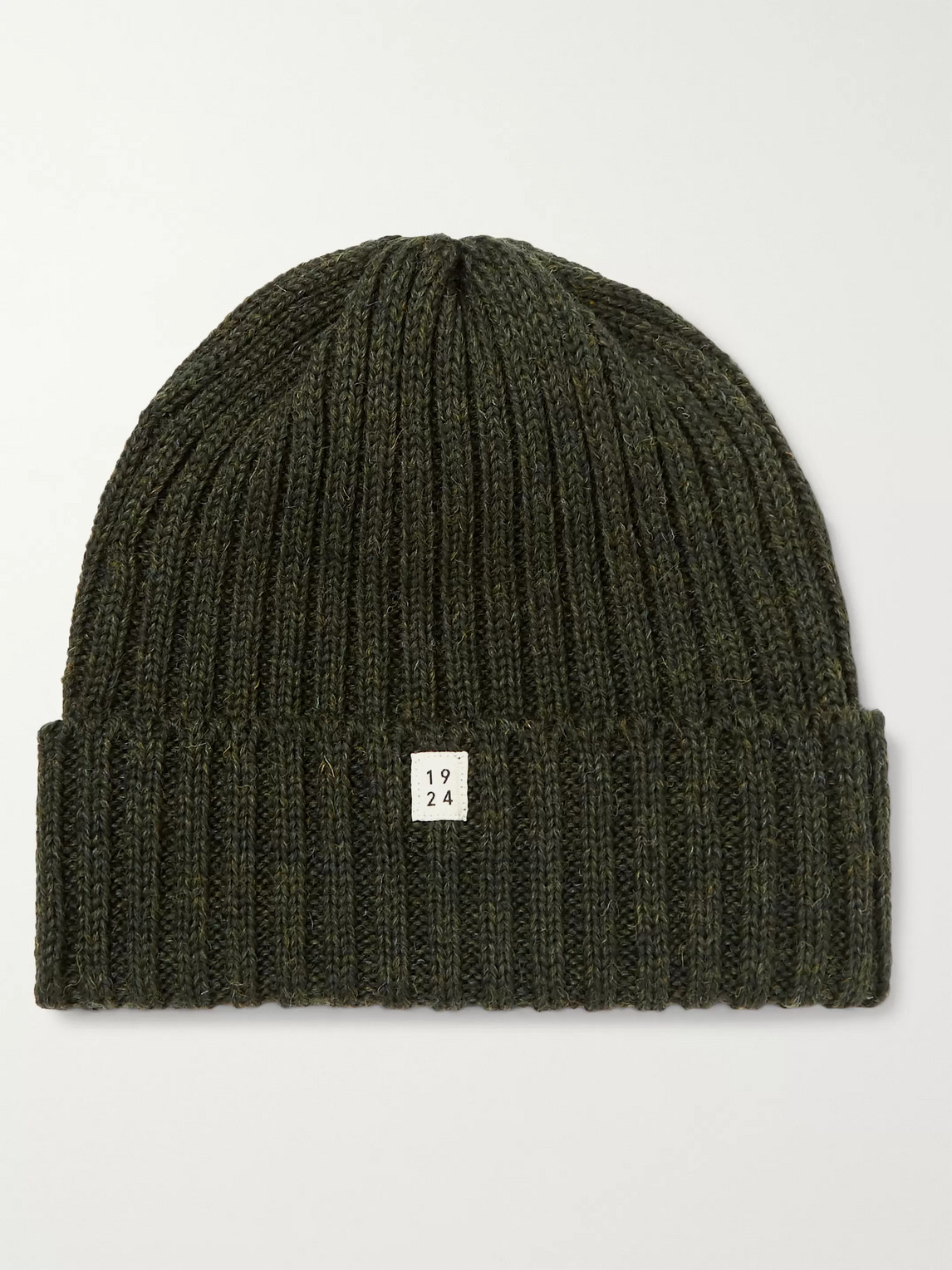 Man 1924 Ribbed Mélange Wool Beanie In Green