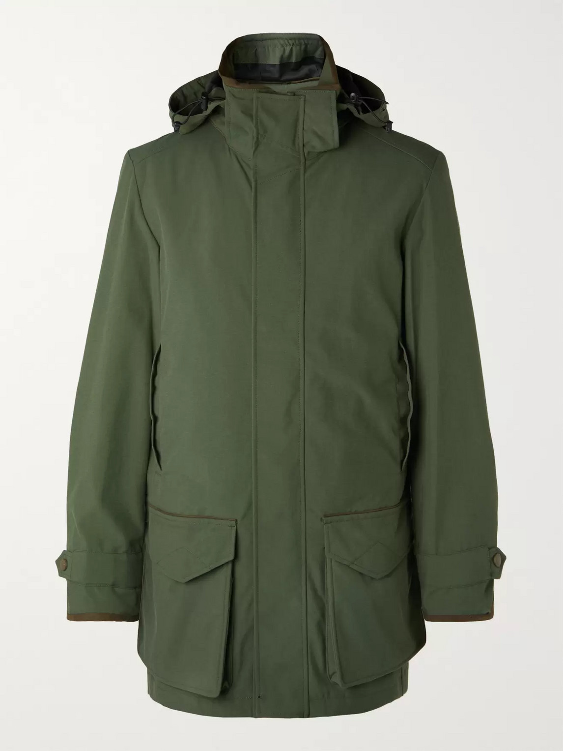 Purdey Snipe Shell Hooded Coat In Green