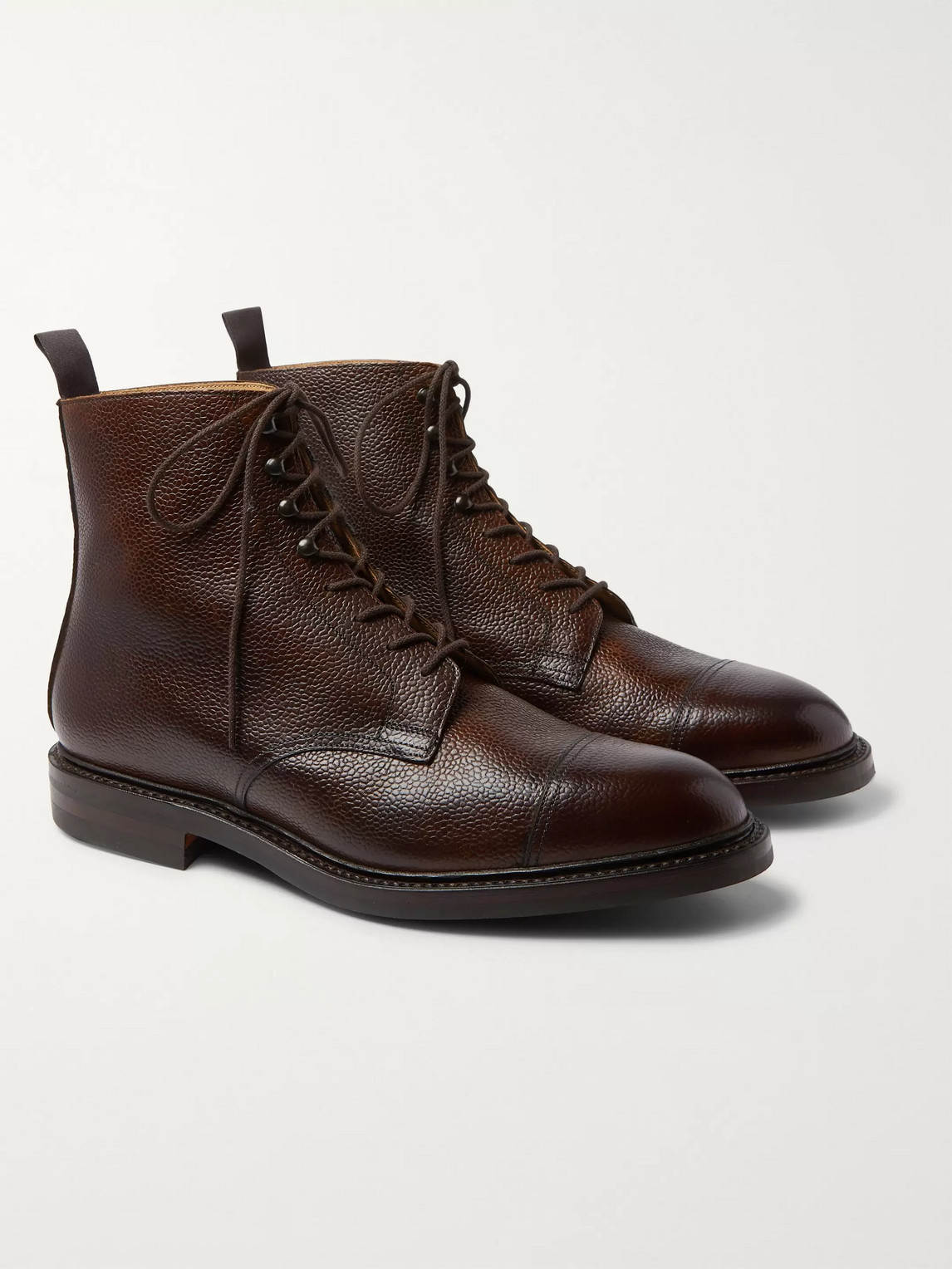 Purdey Full-grain Leather Boots In Brown