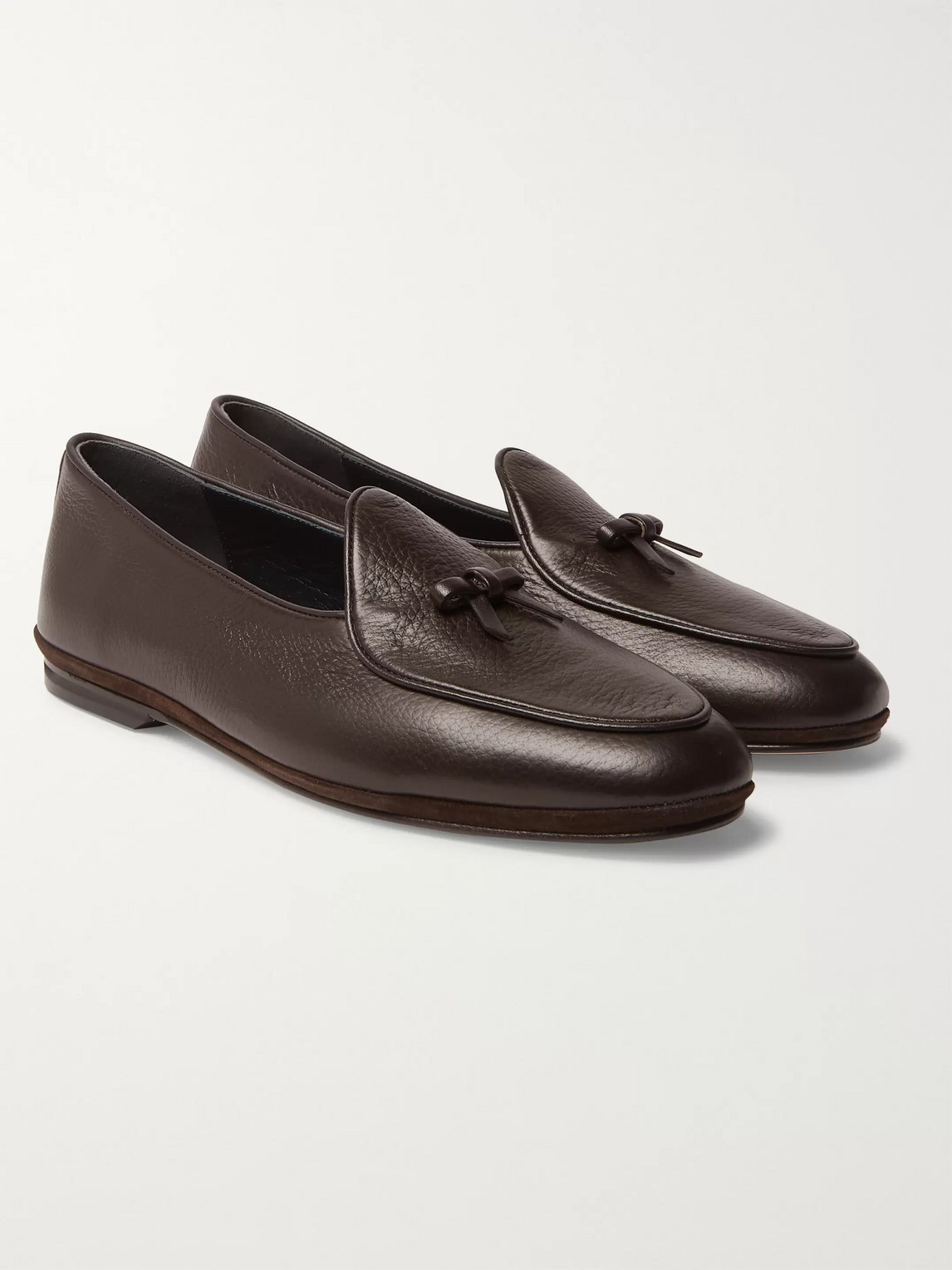 Rubinacci Marphy Full-grain Leather Tasselled Loafers In Brown