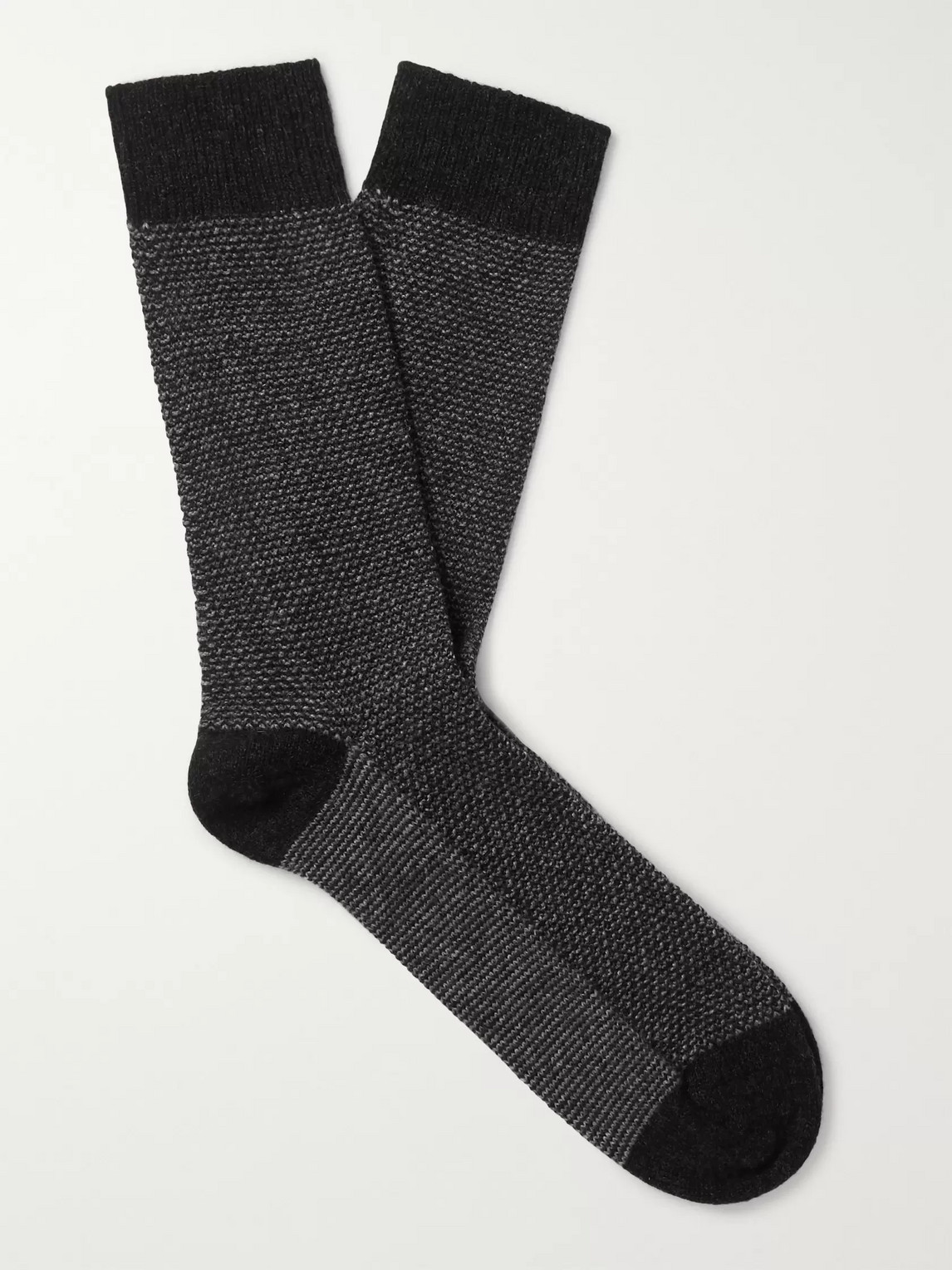 William Lockie Mélange Cashmere-blend Socks In Grey