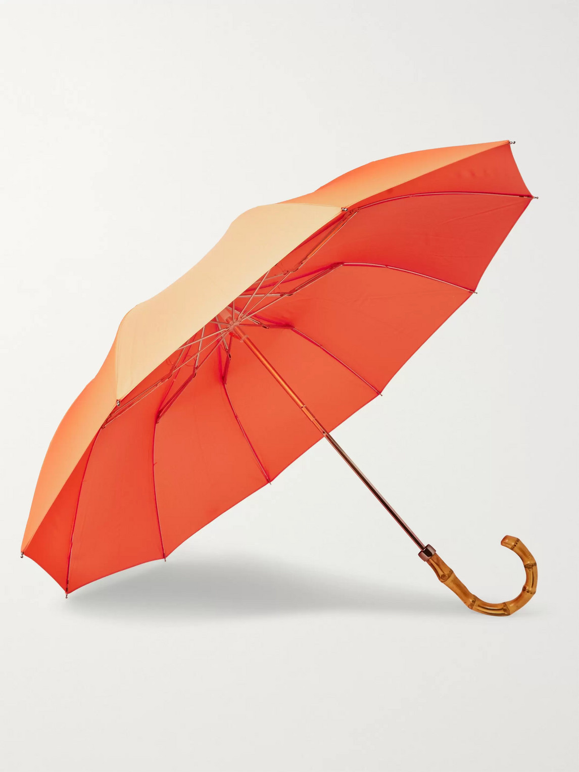 London Undercover Classic Whangee Handle Umbrella In Orange