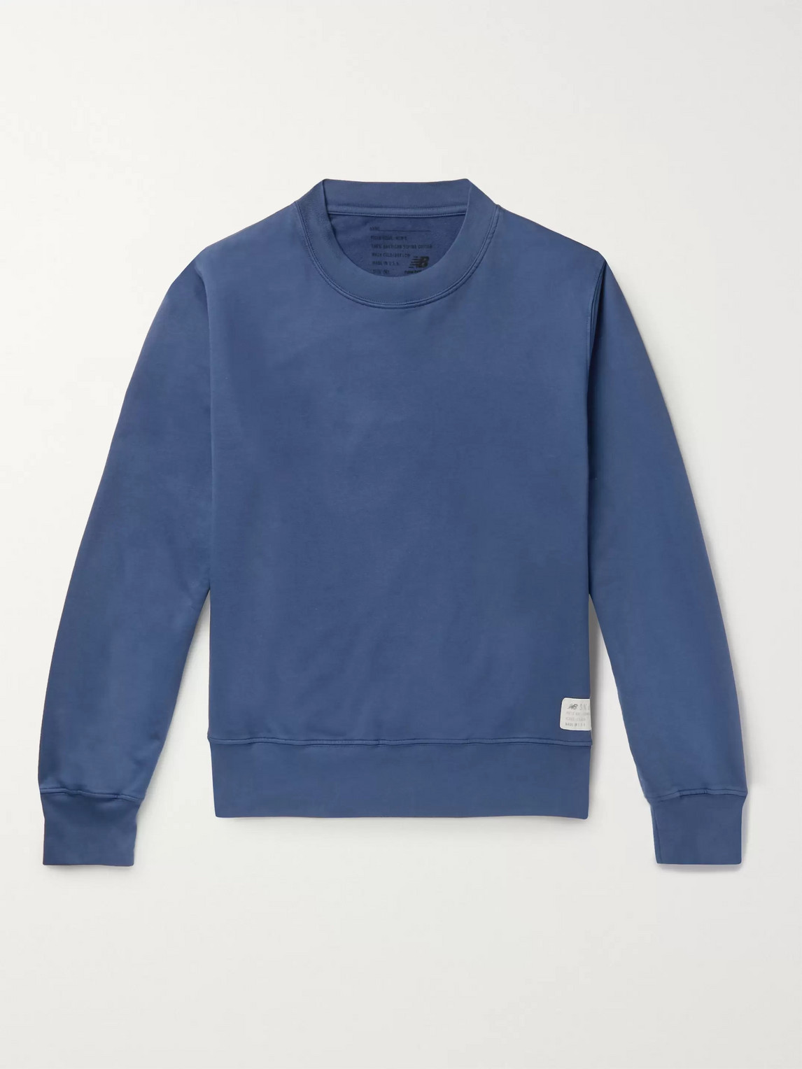 Save Khaki United New Balance Fleece-back Supima Cotton-jersey Sweatshirt In Blue