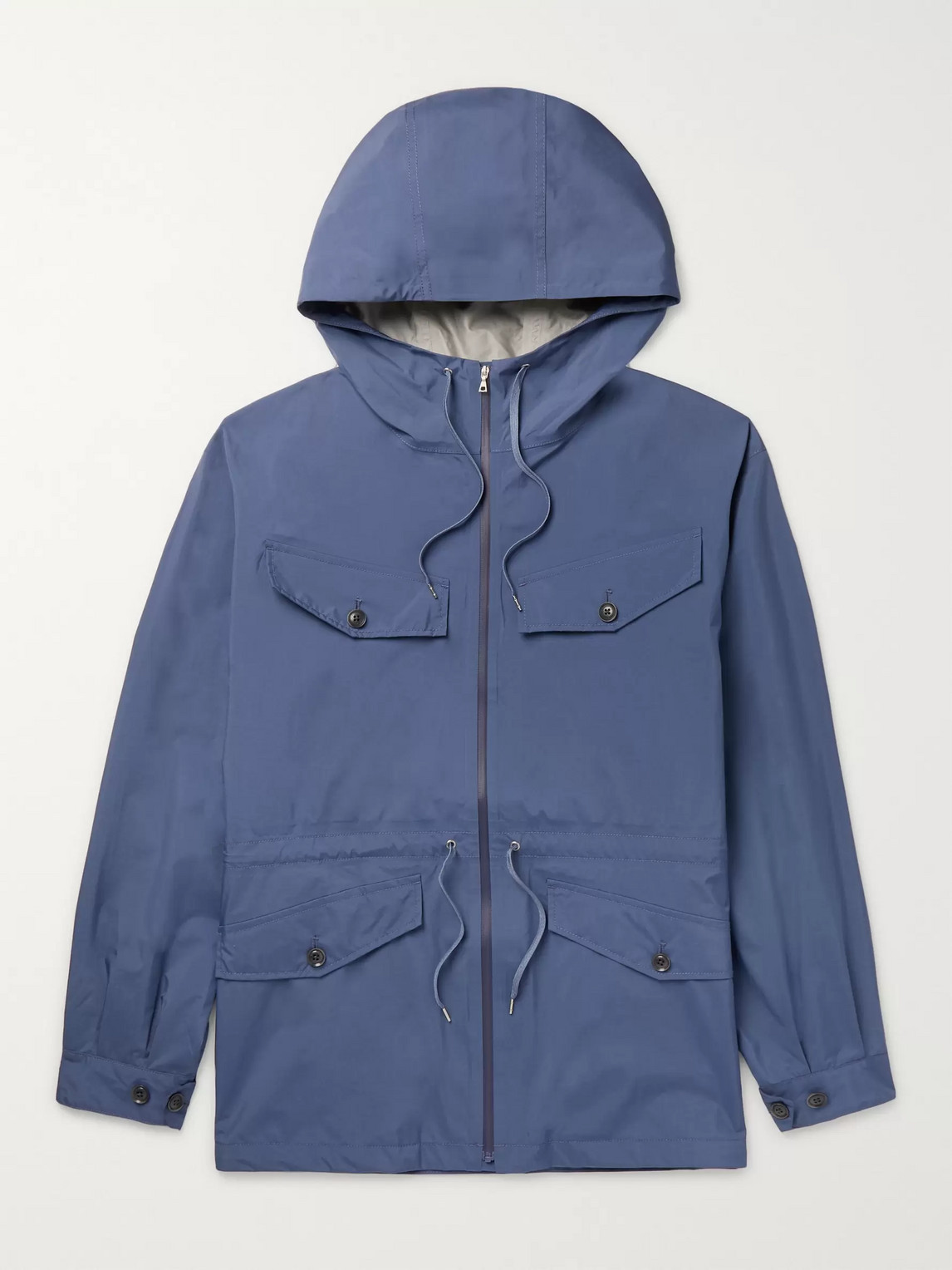 Nanamica Cruiser Gore Tex Paclite Plus Packable Hooded Jacket In Blue Modesens