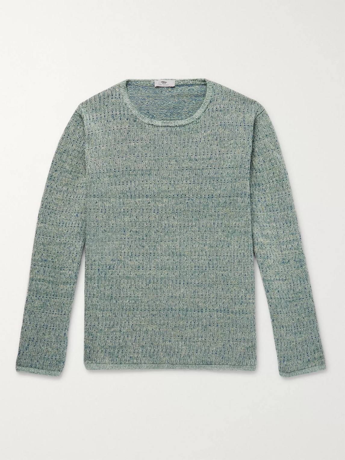 Inis Meain Deora Aille Slim-fit Linen Jumper In Green