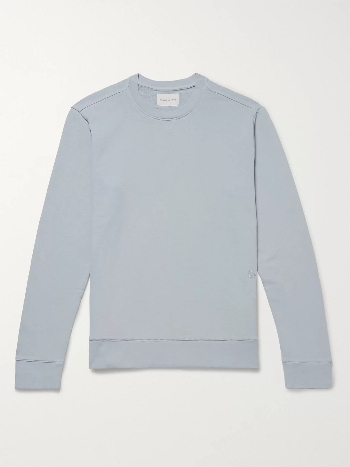 Club Monaco Loopback Cotton-jersey Sweatshirt In Blue