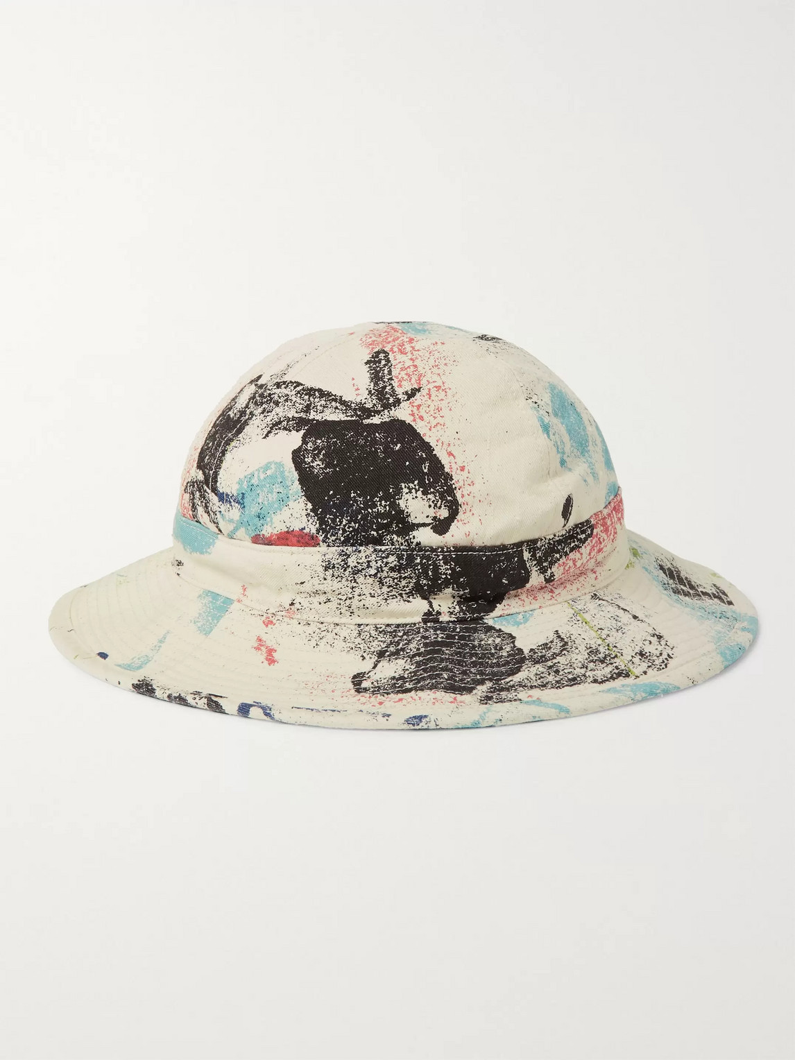 Orslow Paint-splattered Denim Bucket Hat In Multi
