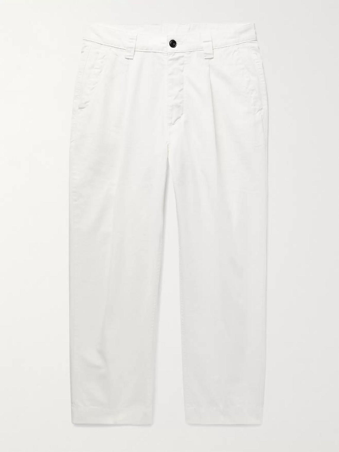 ALBAM TAPERED PLEATED COTTON-RIPSTOP TROUSERS