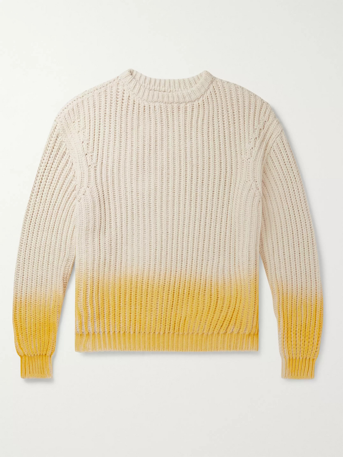 Jacquemus Dégradé Ribbed-knit Cotton Sweater In Yellow