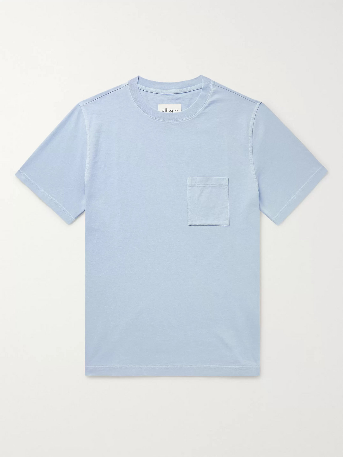 Albam Workwear Pigment-dyed Cotton-jersey T-shirt In Blue