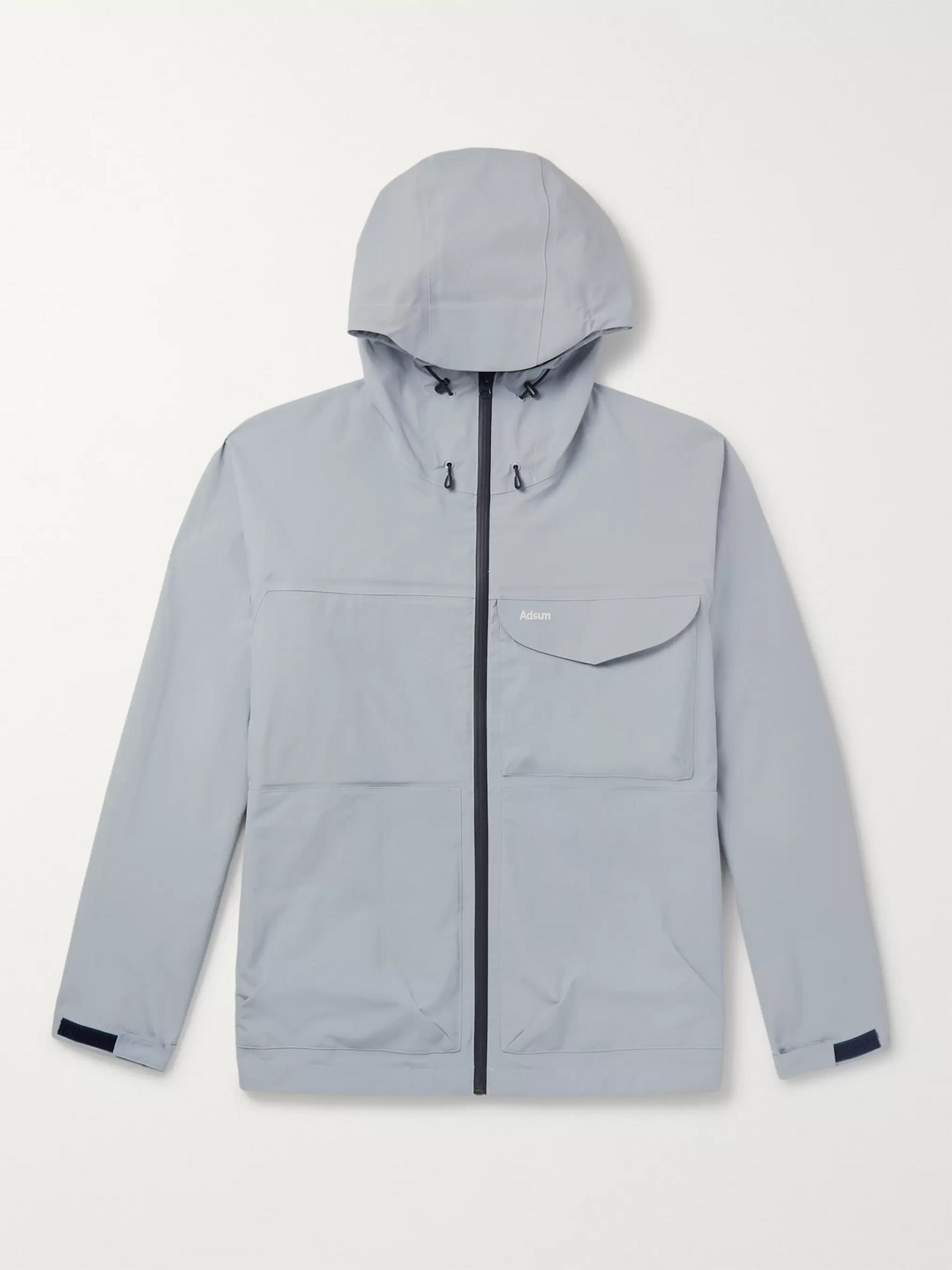 Adsum Marsu Logo-embroidered Shell Hooded Jacket In Blue