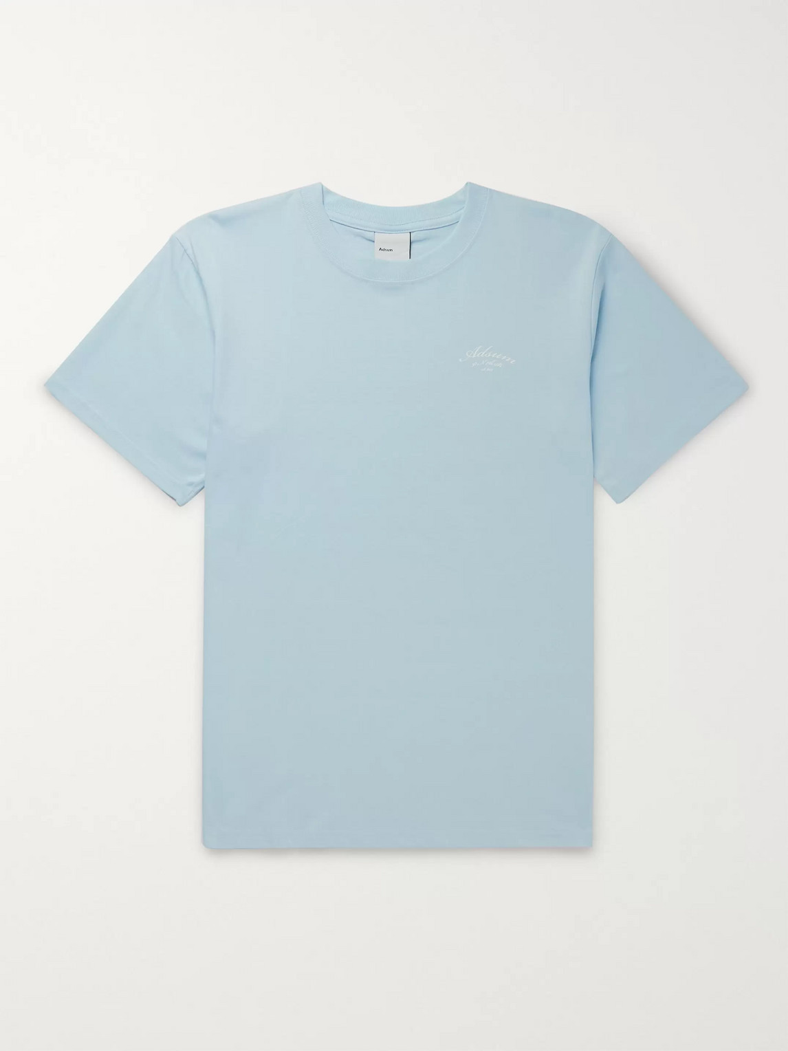 Adsum Script Logo-print Cotton-jersey T-shirt In Blue