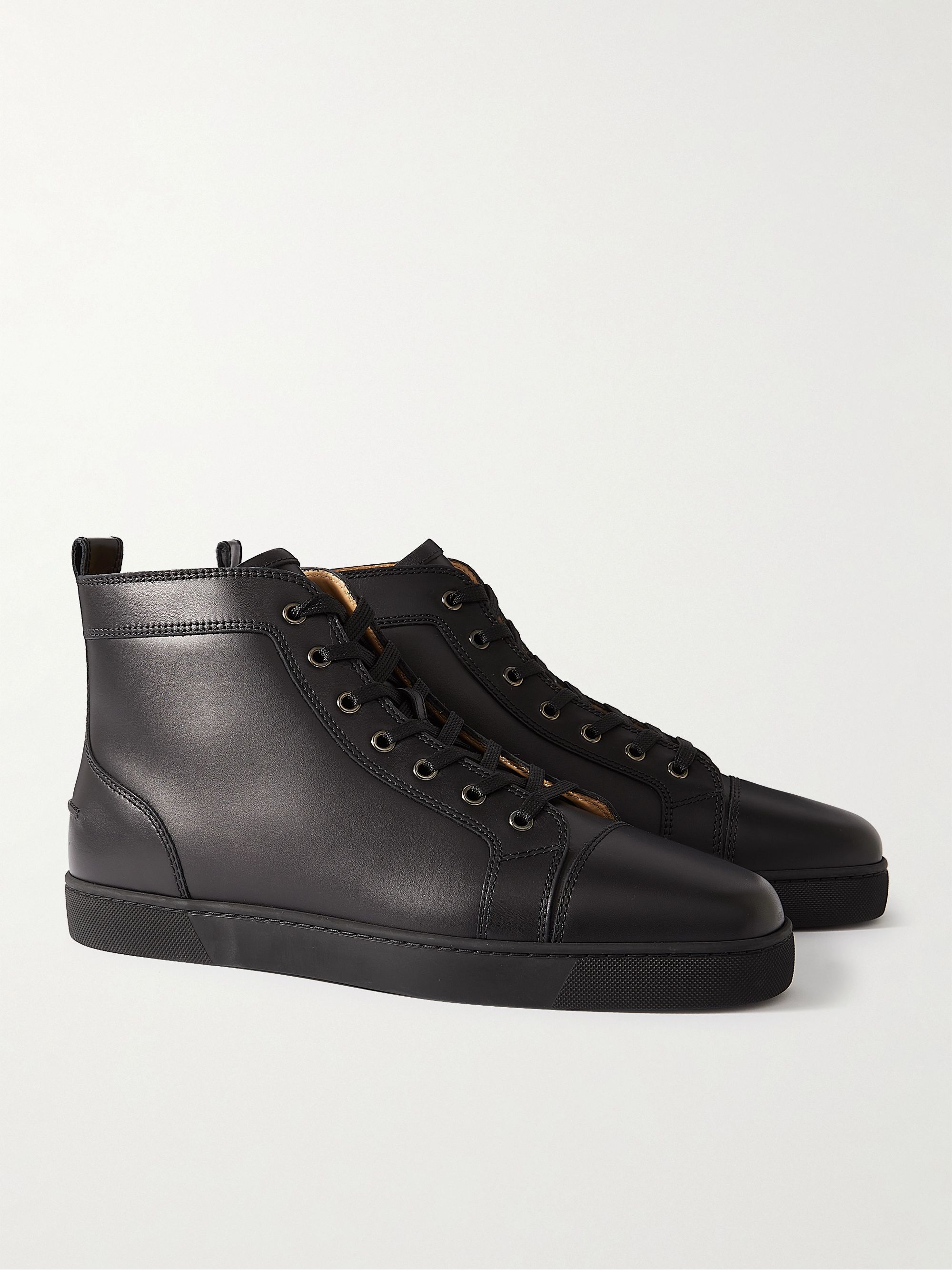Black Louis Leather High-Top Sneakers 