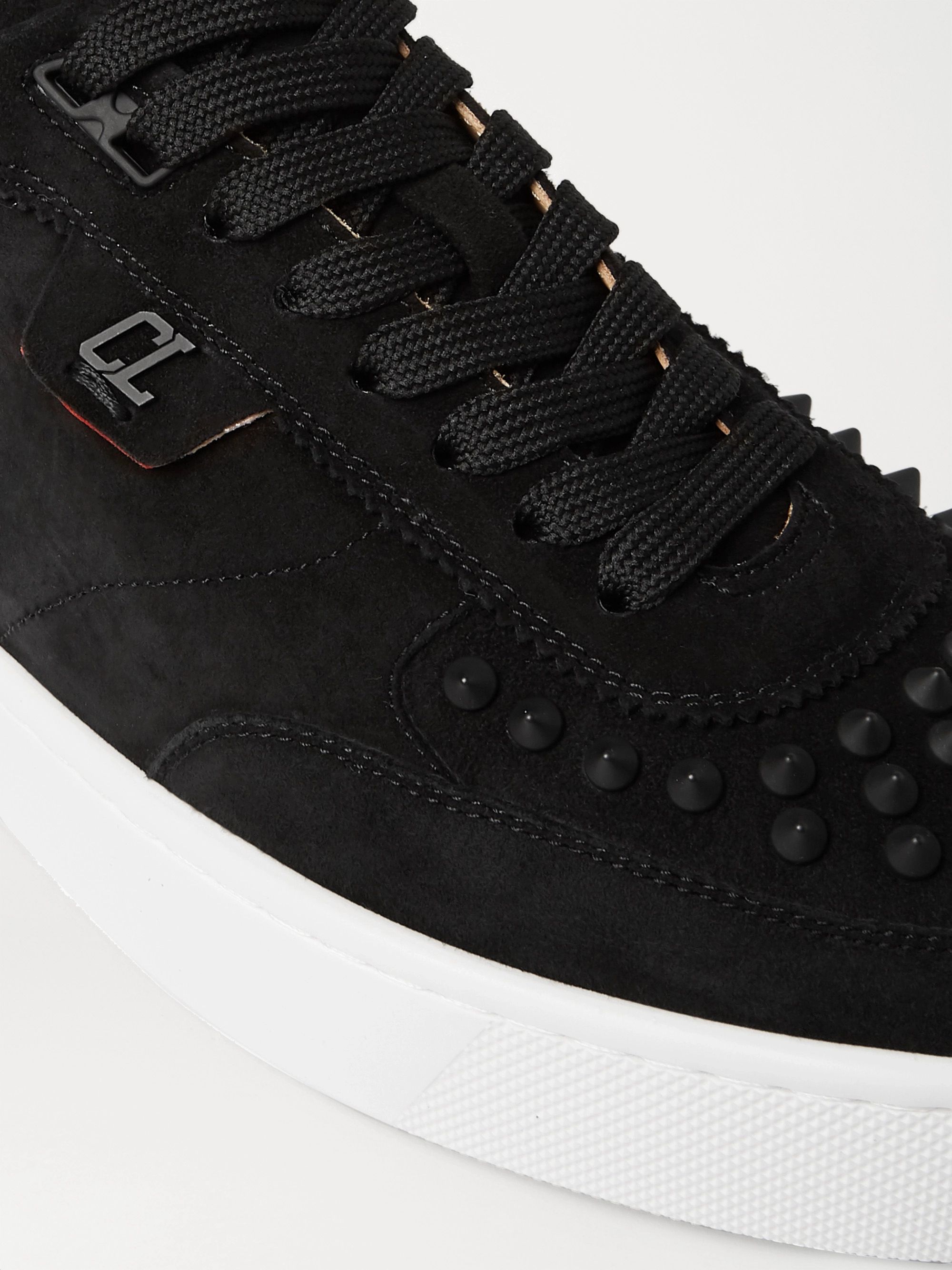Black Happyrui Spiked Suede Sneakers | CHRISTIAN LOUBOUTIN | MR PORTER