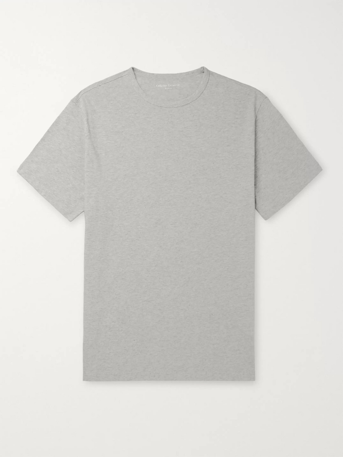 Officine Generale Mélange Cotton-jersey T-shirt In Gray