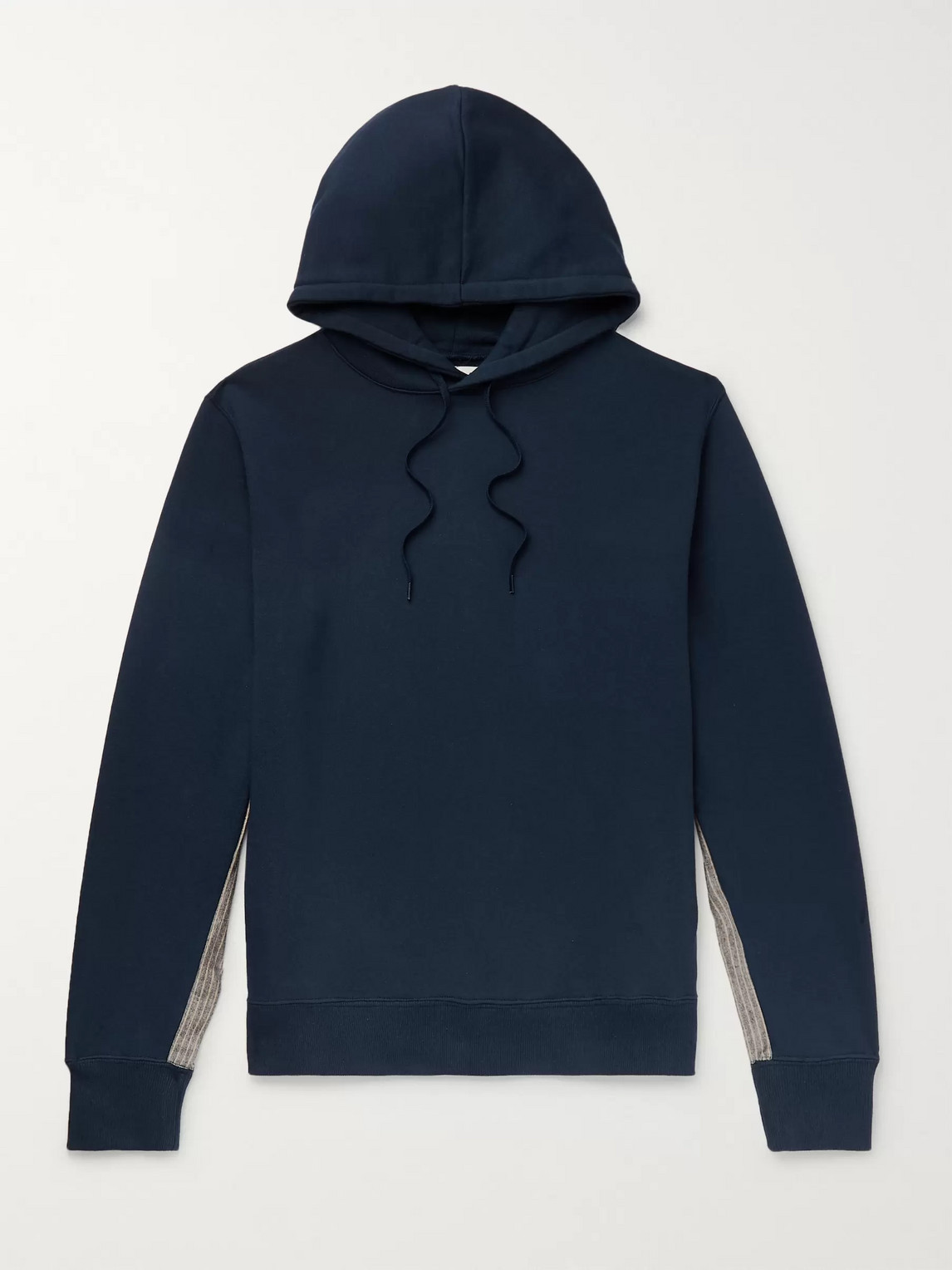 Aloye Panelled Loopback Cotton-jersey Hoodie In Blue