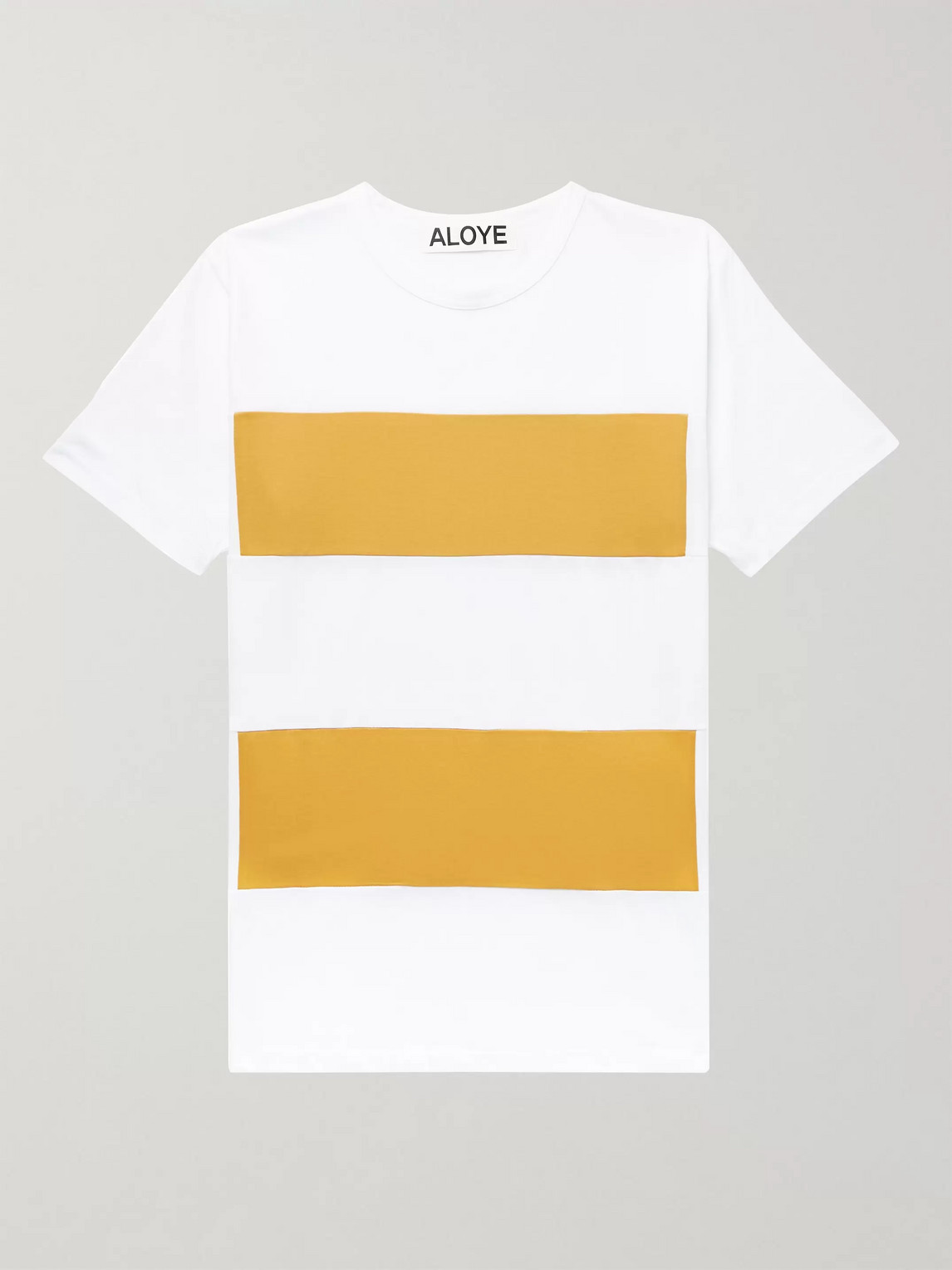Aloye Slim-fit Colour-block Cotton-jersey T-shirt In White