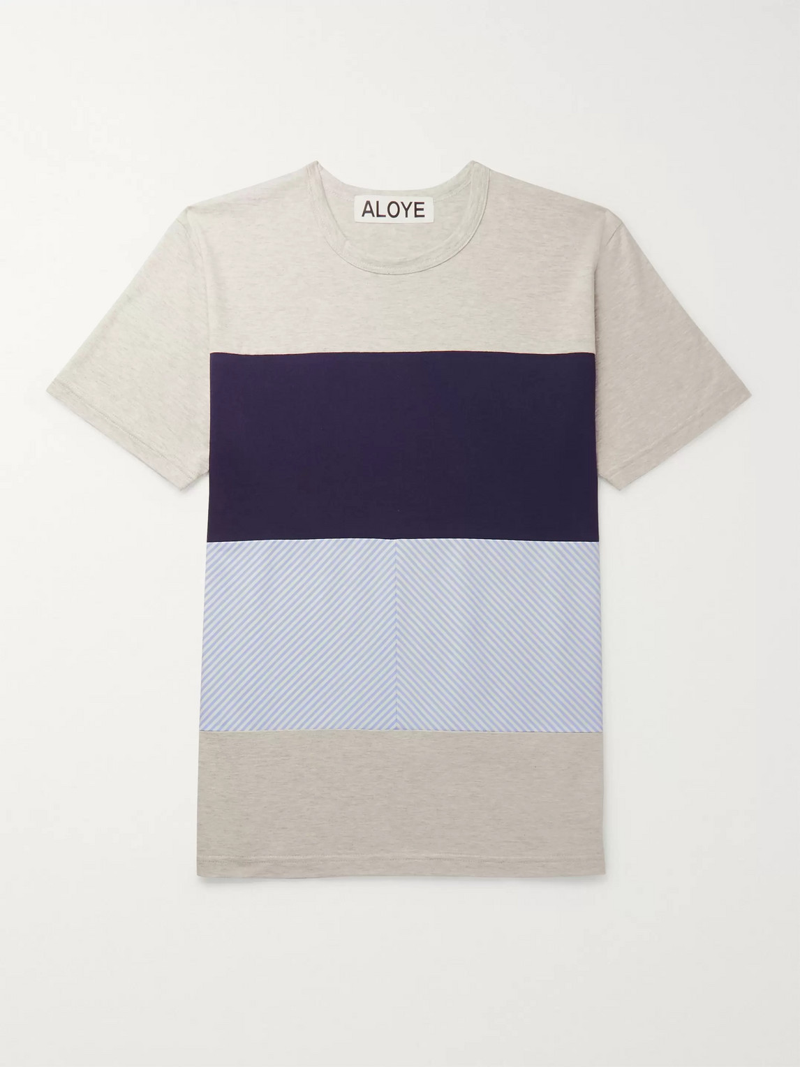 Aloye Panelled Mélange Cotton-jersey T-shirt In Grey
