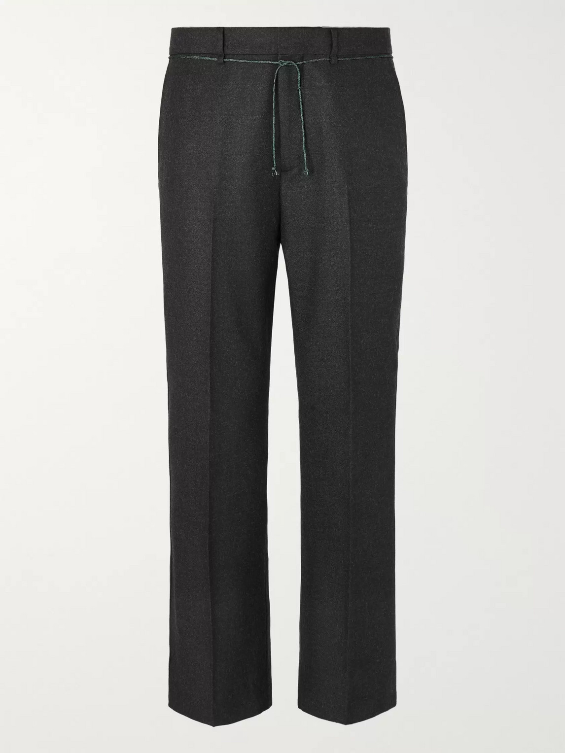 Acne Studios Cropped Flared Brushed Wool-twill Trousers In Gray