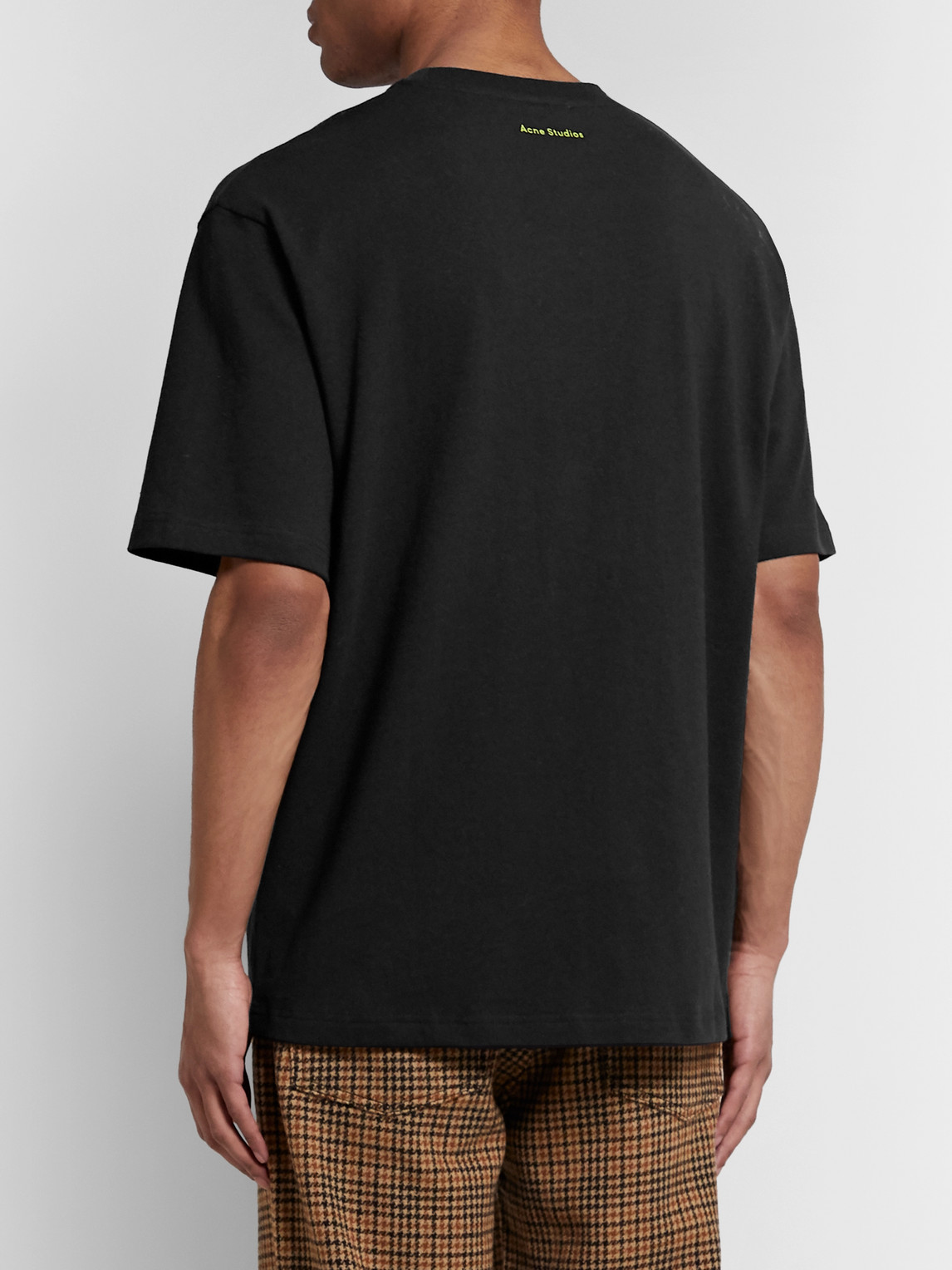 Shop Acne Studios Printed Cotton-jersey T-shirt In Black
