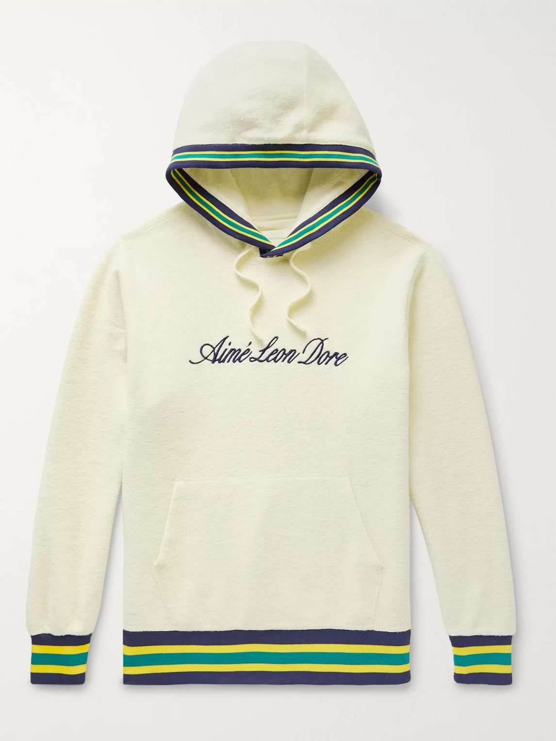 Aime Leon Dore Reverse Fleece Hooded Sweatshirt in Mustard
