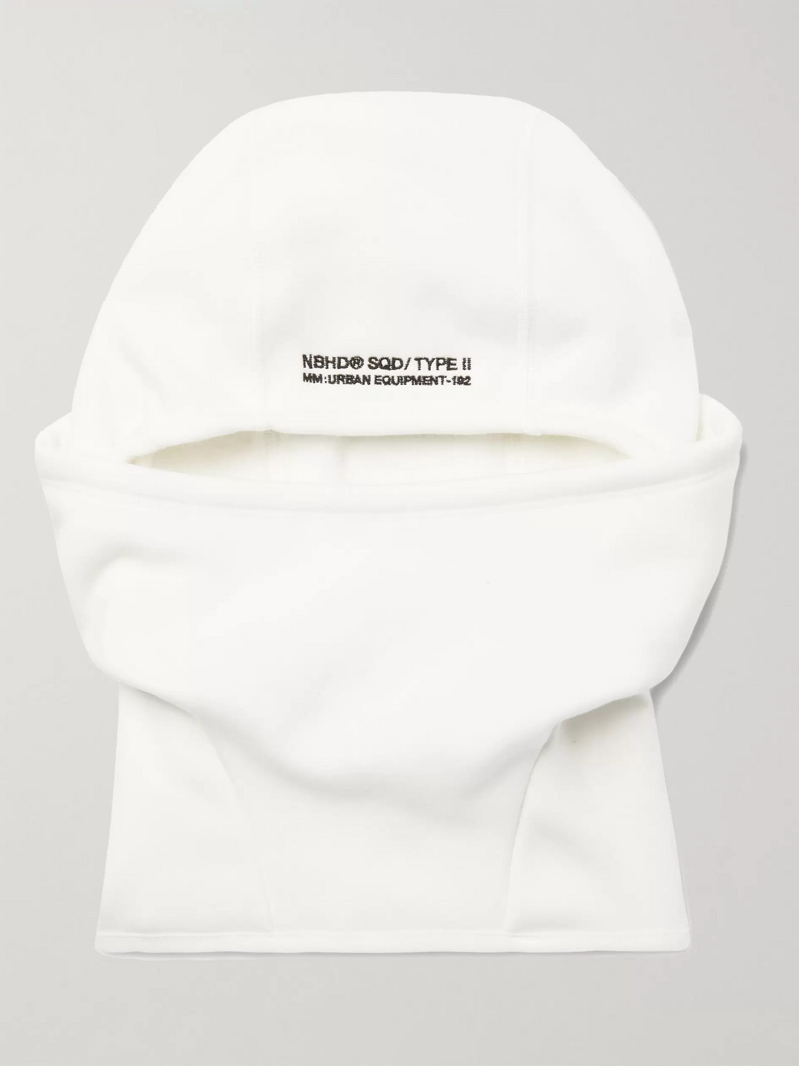 Neighborhood Logo-embroidered Fleece-back Jersey Balaclava In White