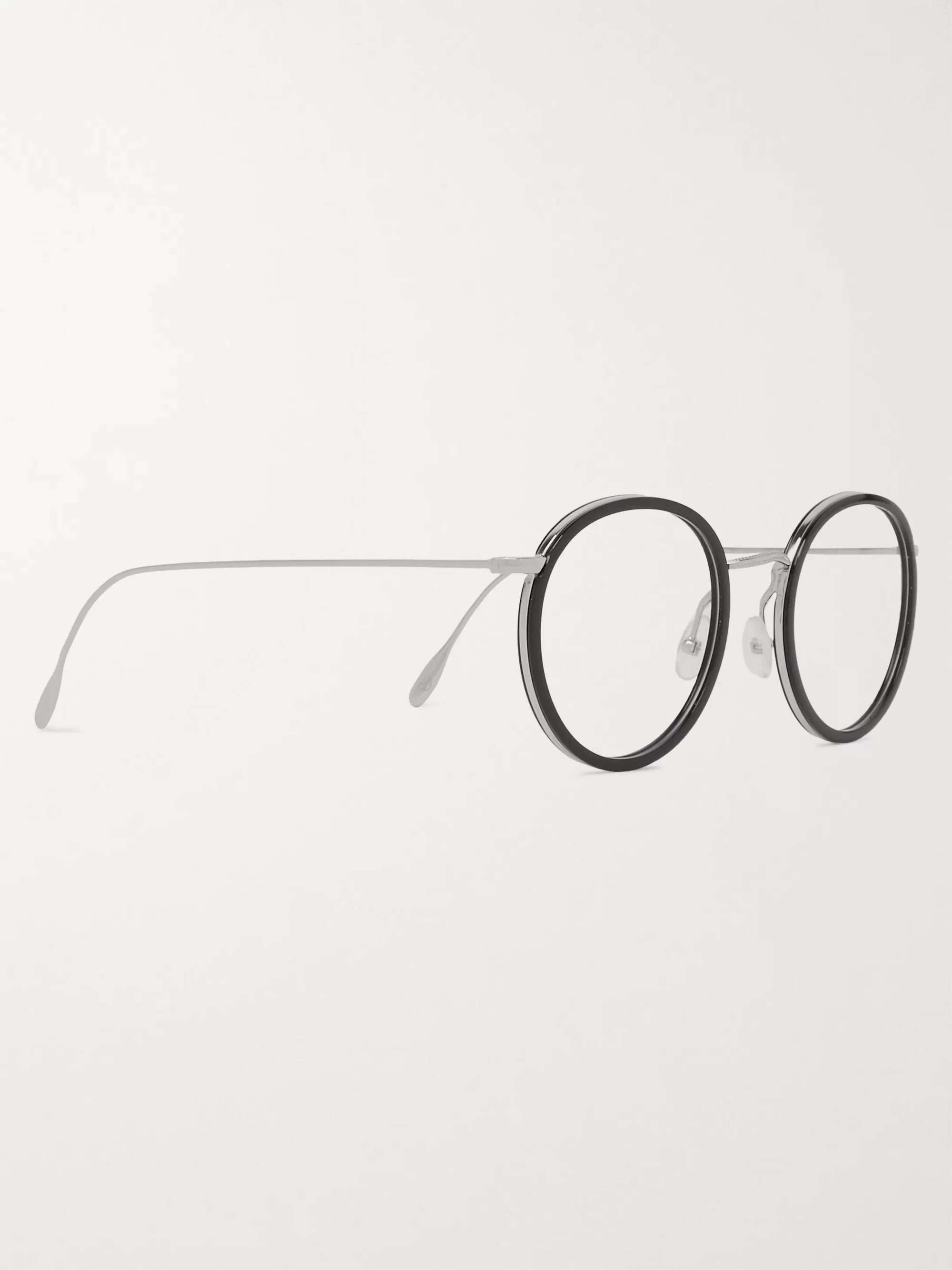 KINGSMAN + Cutler and Gross Round-Frame Acetate and Silver-Tone Optical Glasses
