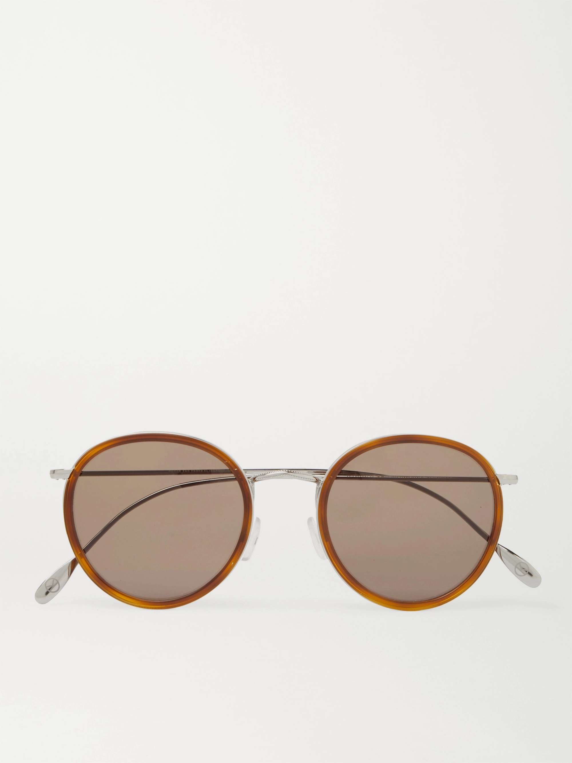 Orange St Germain Round-Frame Tortoiseshell Acetate Sunglasses 