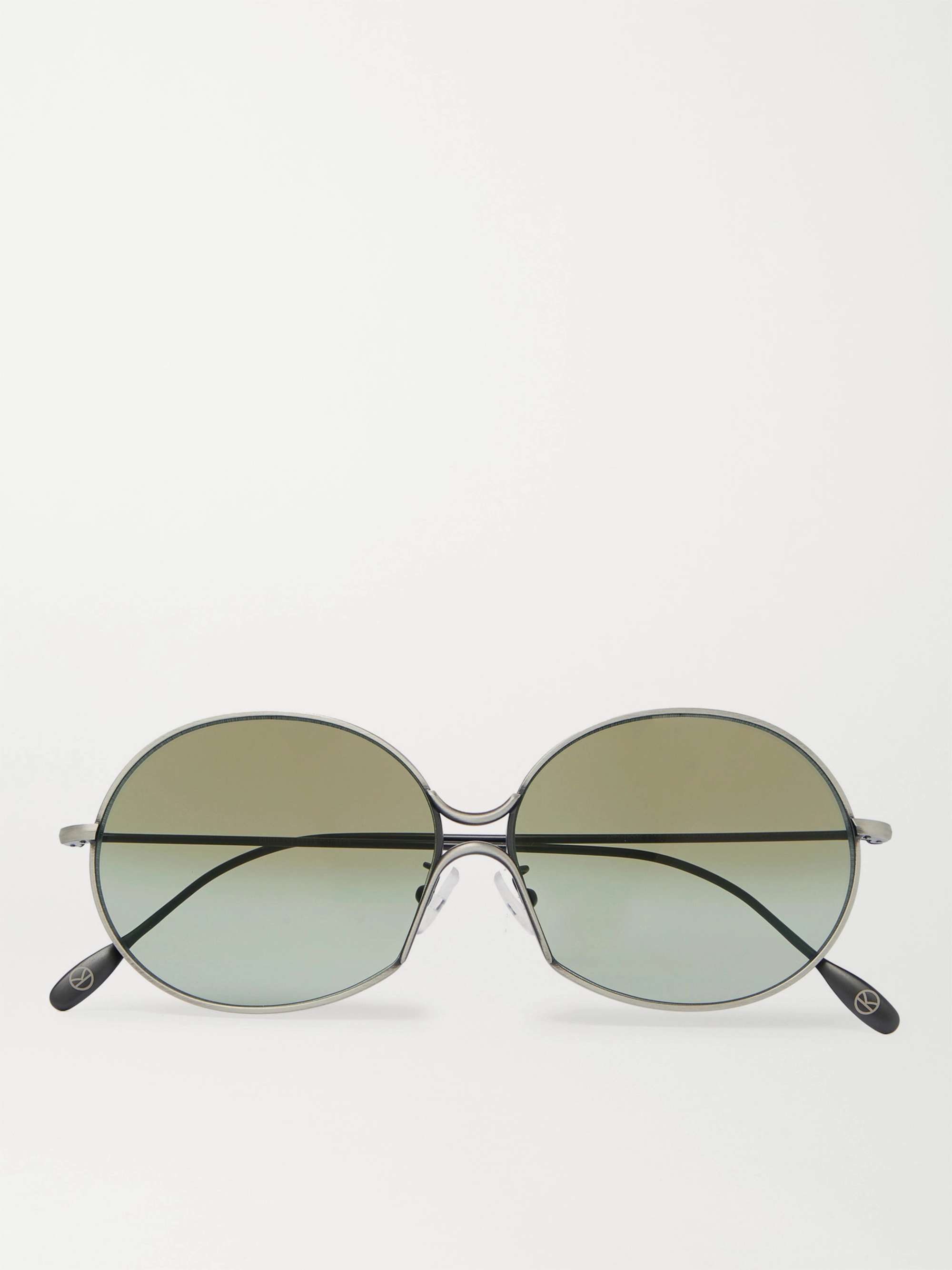 KINGSMAN + Cutler and Gross Round-Frame Silver-Tone Metal Sunglasses
