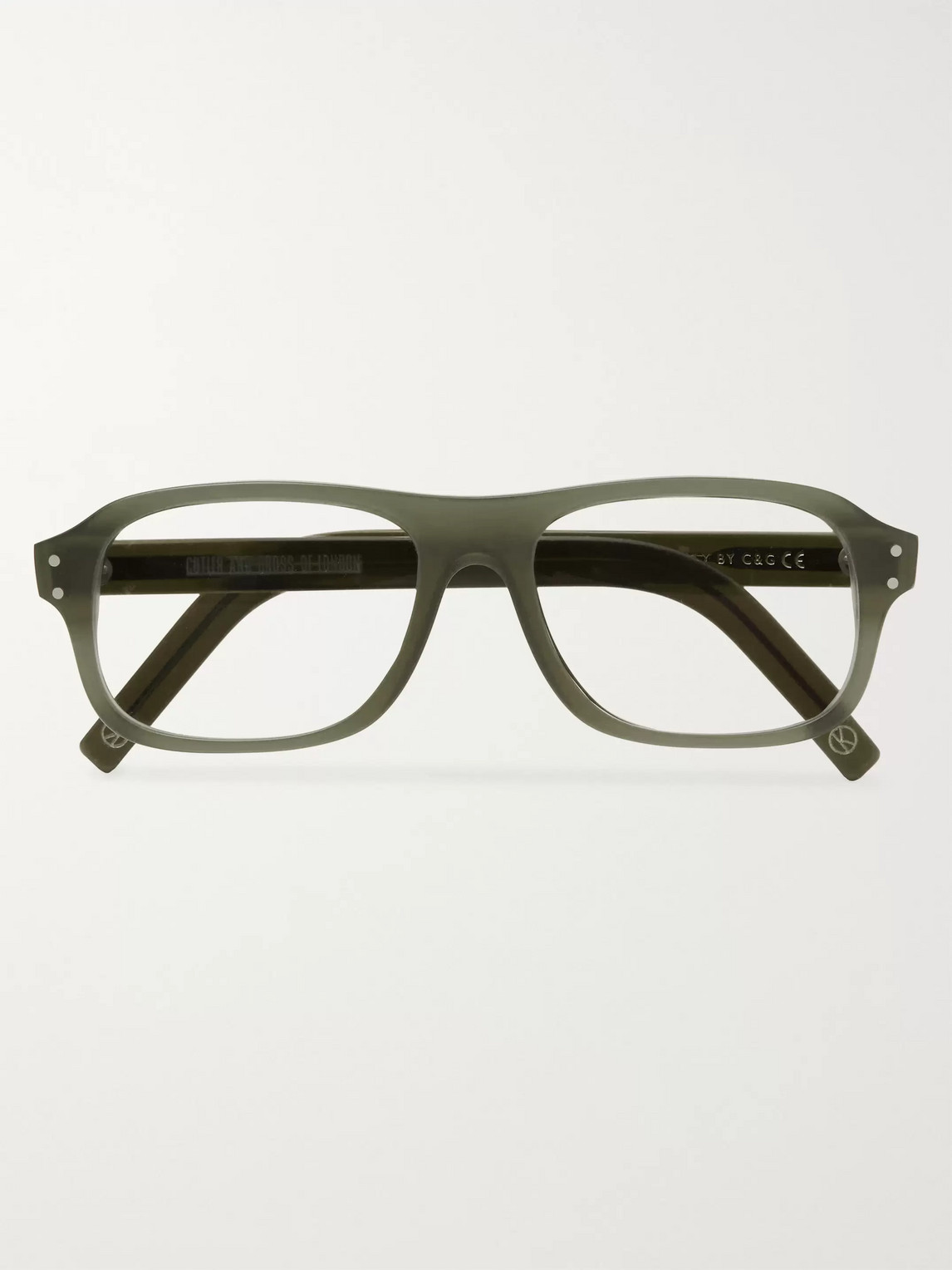 Kingsman Cutler And Gross Eggsy's Rectangular-frame Acetate Optical Glasses In Green