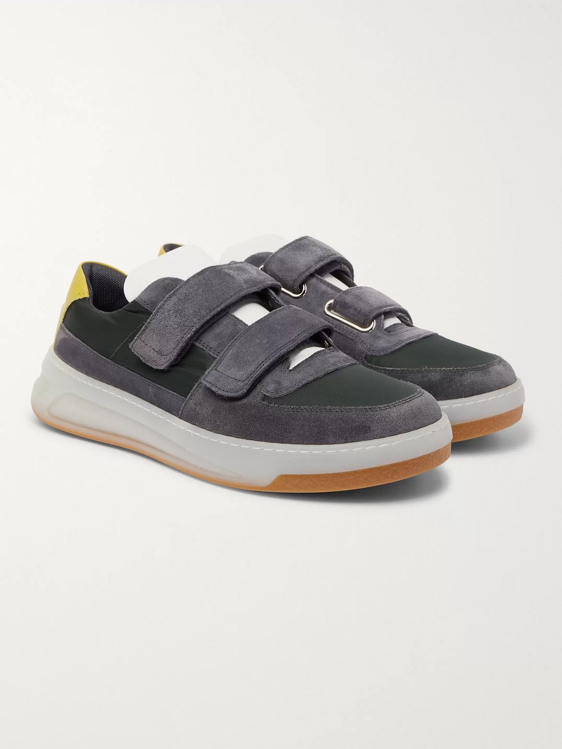 ACNE STUDIOS LEATHER-TRIMMED SUEDE AND SHELL trainers