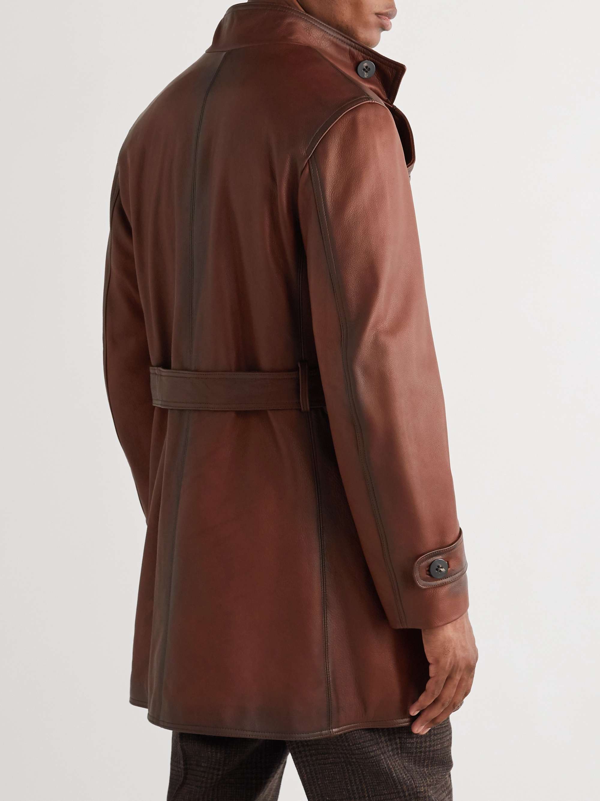 KINGSMAN Burnished-Leather Jacket
