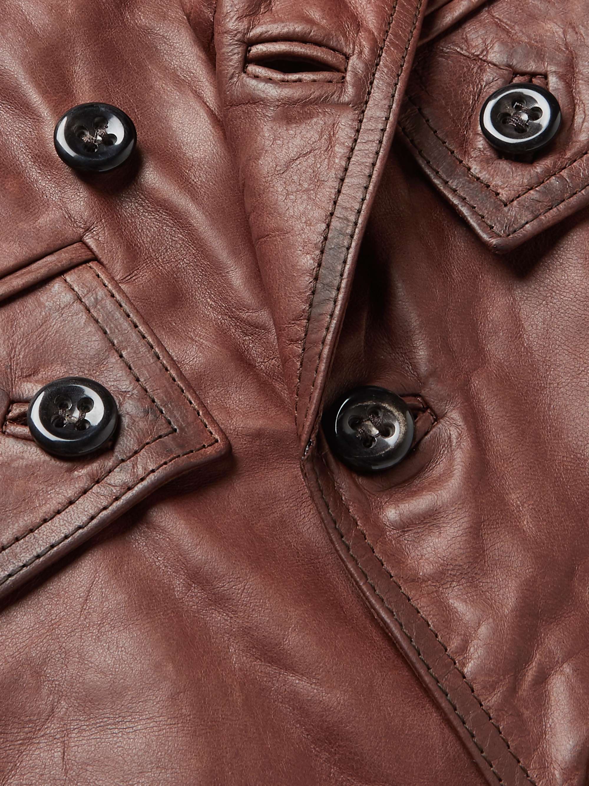 KINGSMAN Burnished-Leather Jacket