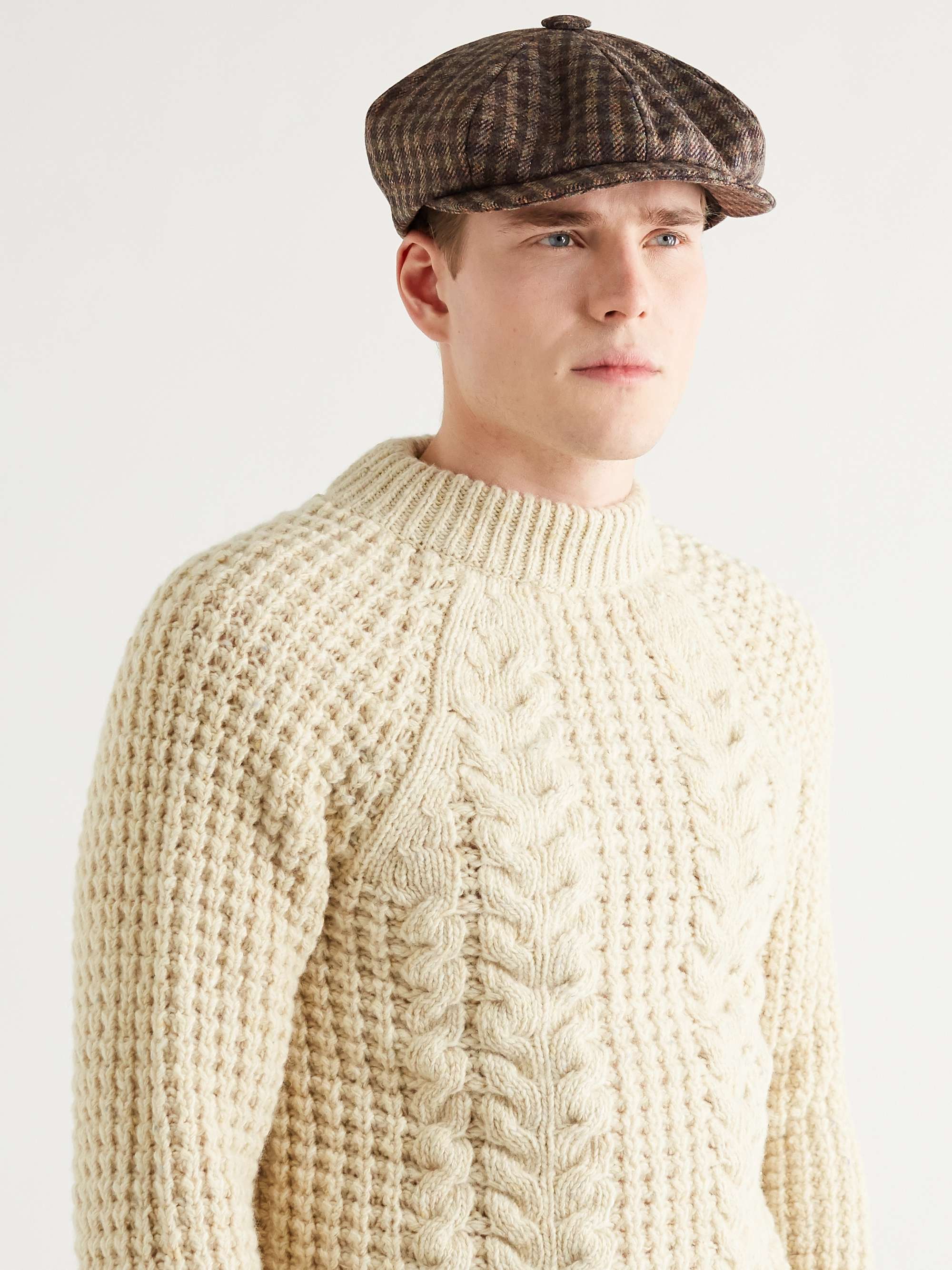 Brown + Lock & Co Hatters Checked Wool-Tweed Flat Cap | KINGSMAN 