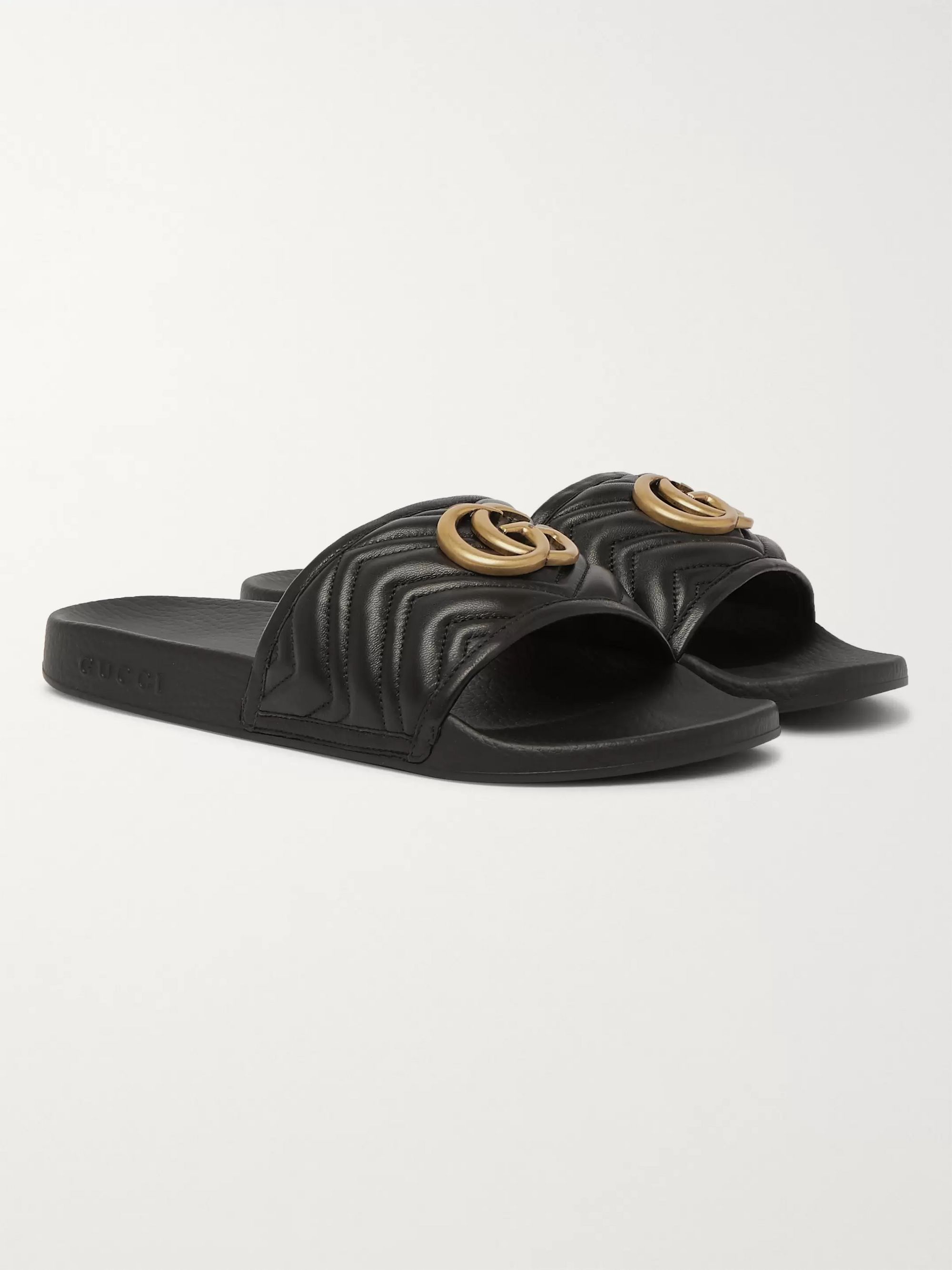 Gucci Black Leather Slides Hot Sale, 57% OFF | www.emanagreen.com